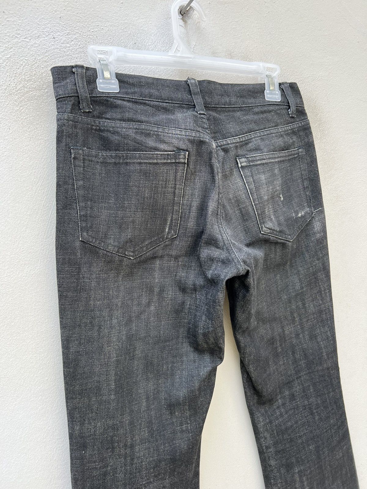 5351 POUR LES HOMMES Vintage 5351 Pour Les Homme Black Wax Denim Rips Flare Jeans Size US 30 / EU 46 - 9 Thumbnail