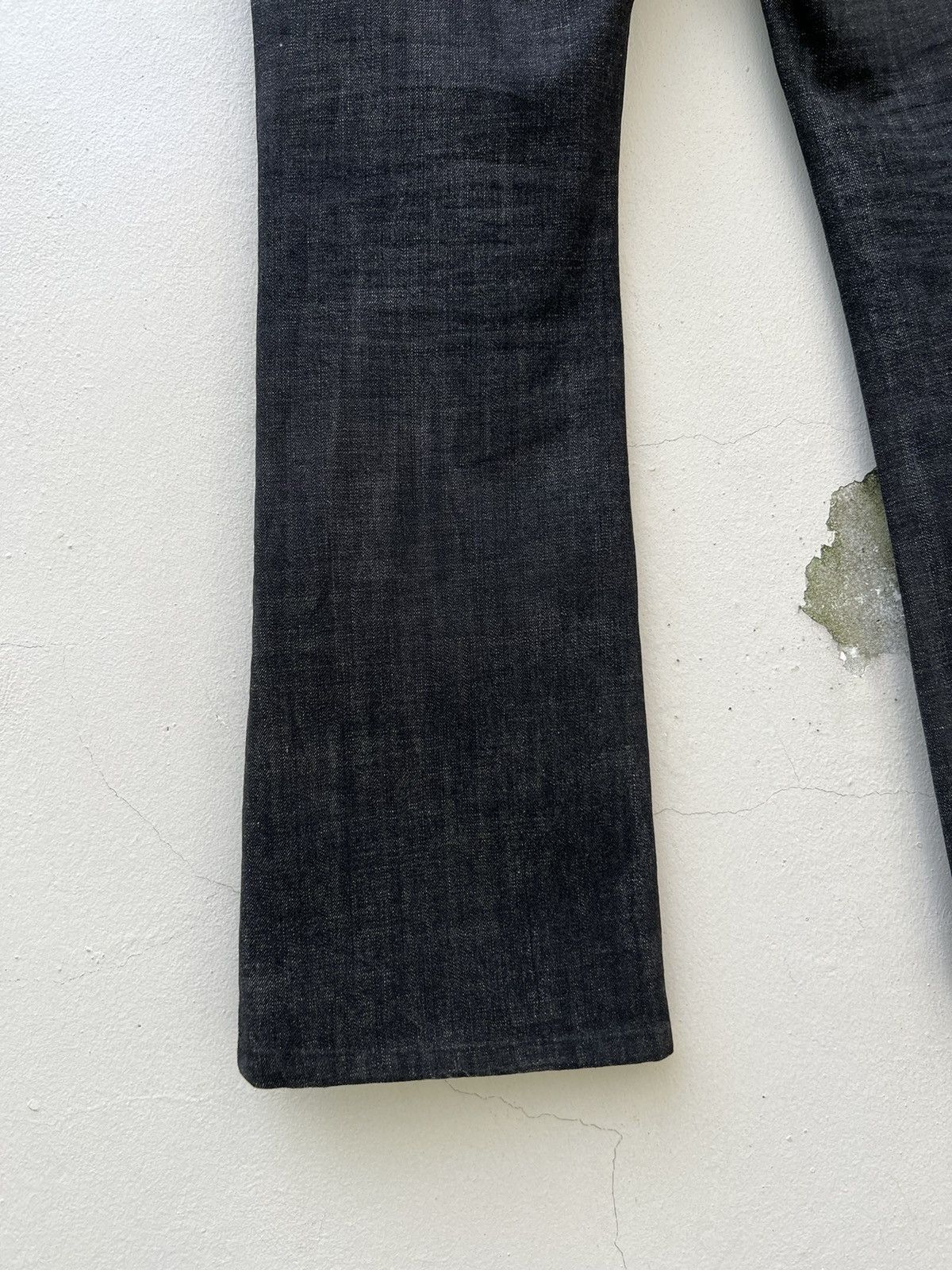 5351 POUR LES HOMMES Vintage 5351 Pour Les Homme Black Wax Denim Rips Flare Jeans Size US 30 / EU 46 - 10 Thumbnail