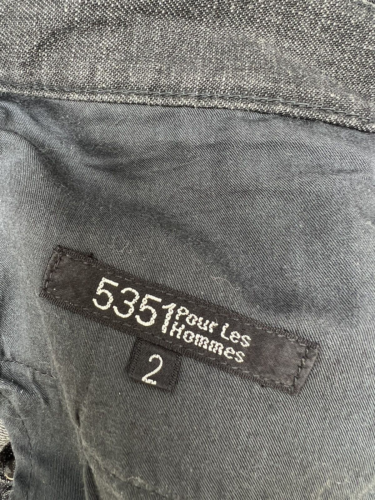 5351 POUR LES HOMMES Vintage 5351 Pour Les Homme Black Wax Denim Rips Flare Jeans Size US 30 / EU 46 - 15 Thumbnail