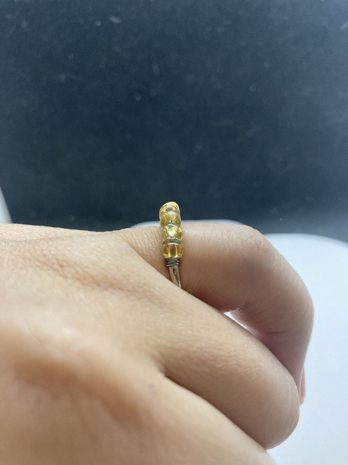 Handmade Amber beads Tibetan silver ring - size 5.5 Size ONE SIZE - 3 Thumbnail
