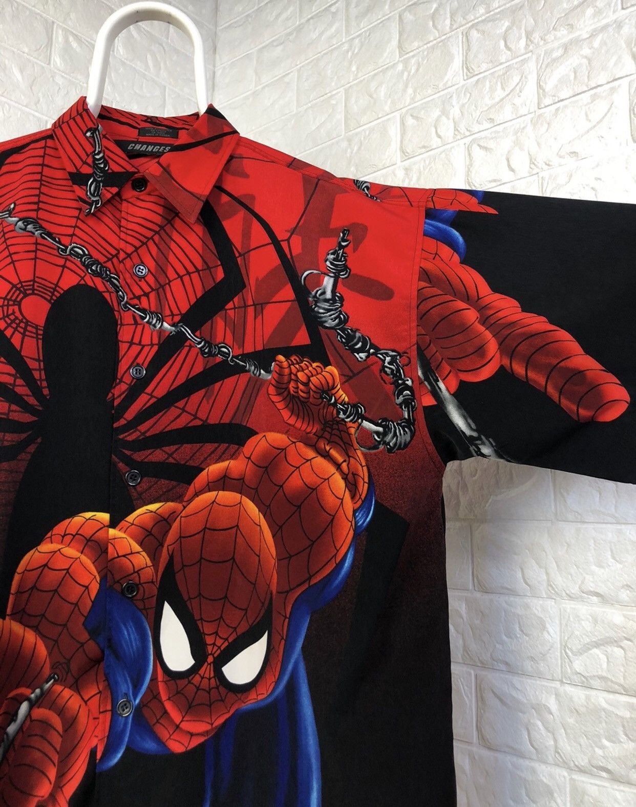 Marvel Comics × Vintage VINTAGE OVERPRINTED SPIDER-MAN SHIRT Size US XL / EU 56 / 4 - 5 Thumbnail