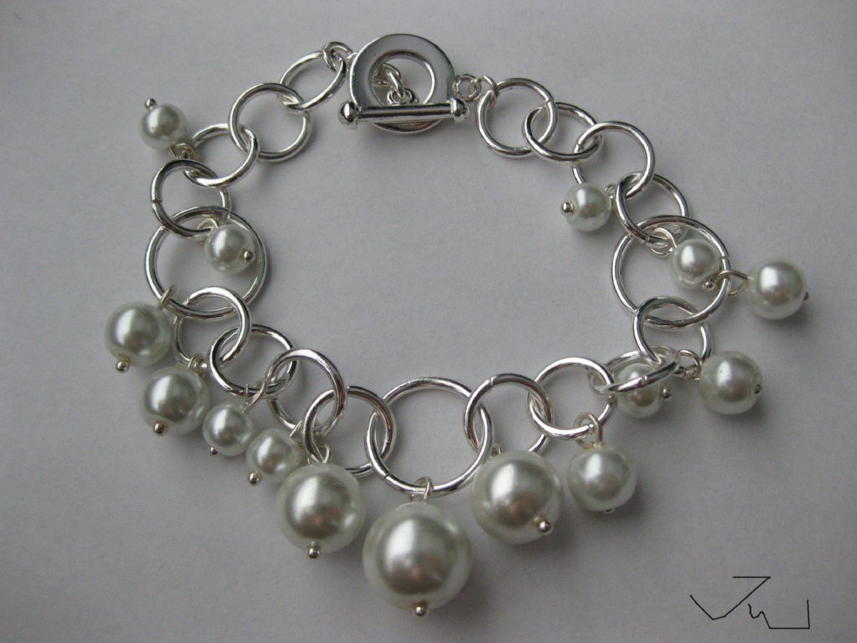 Handmade Pearl Beads Chain bracelet Size ONE SIZE - 2 Thumbnail