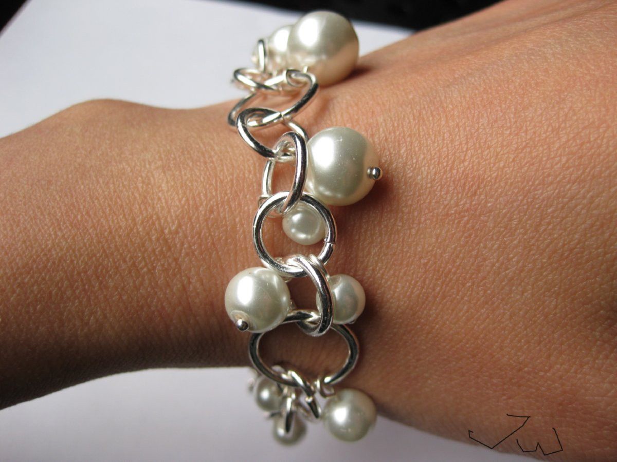 Handmade Pearl Beads Chain bracelet Size ONE SIZE - 3 Thumbnail