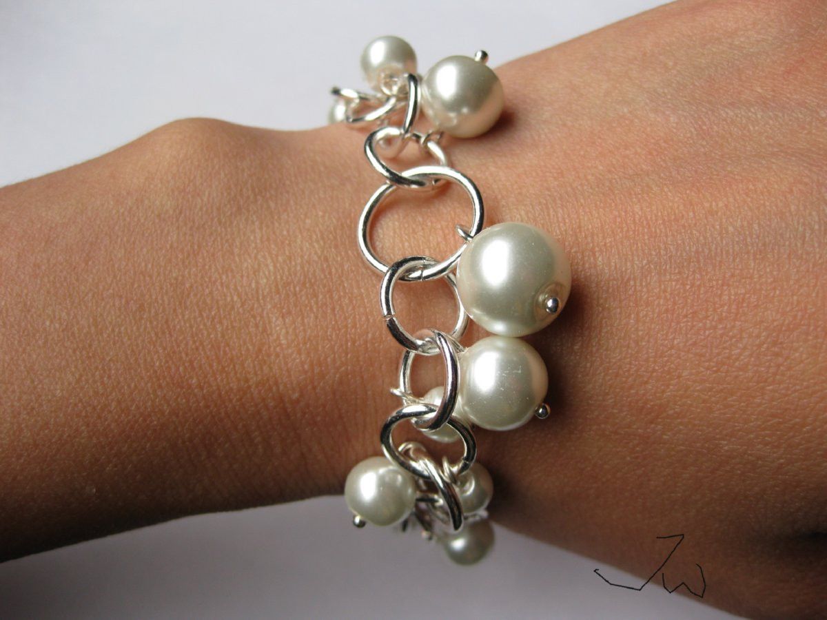 Handmade Pearl Beads Chain bracelet Size ONE SIZE - 4 Thumbnail