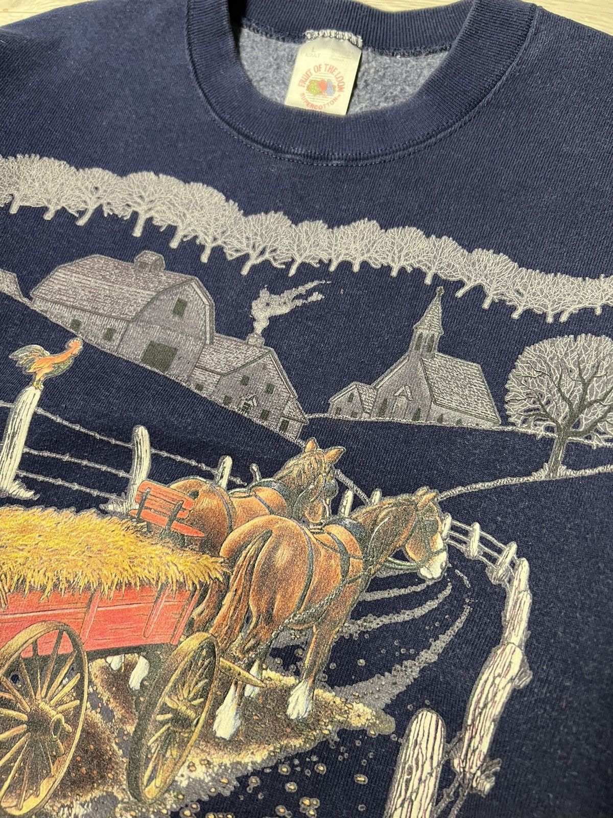 Fruit Of The Loom × Vintage Rare Vintage 90s Fruit Of The Loom Sweater Size US L / EU 52-54 / 3 - 4 Thumbnail