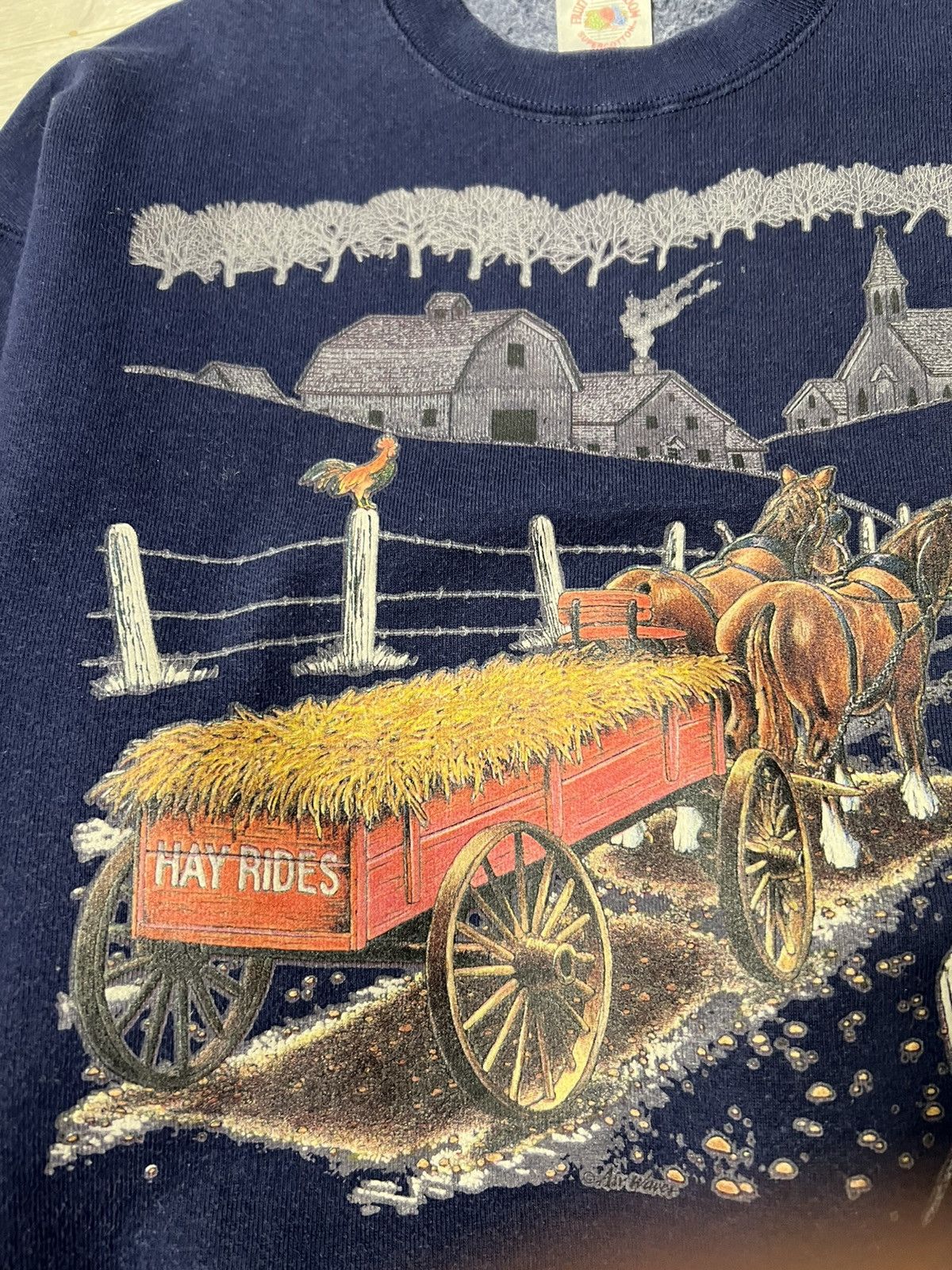 Fruit Of The Loom × Vintage Rare Vintage 90s Fruit Of The Loom Sweater Size US L / EU 52-54 / 3 - 3 Thumbnail