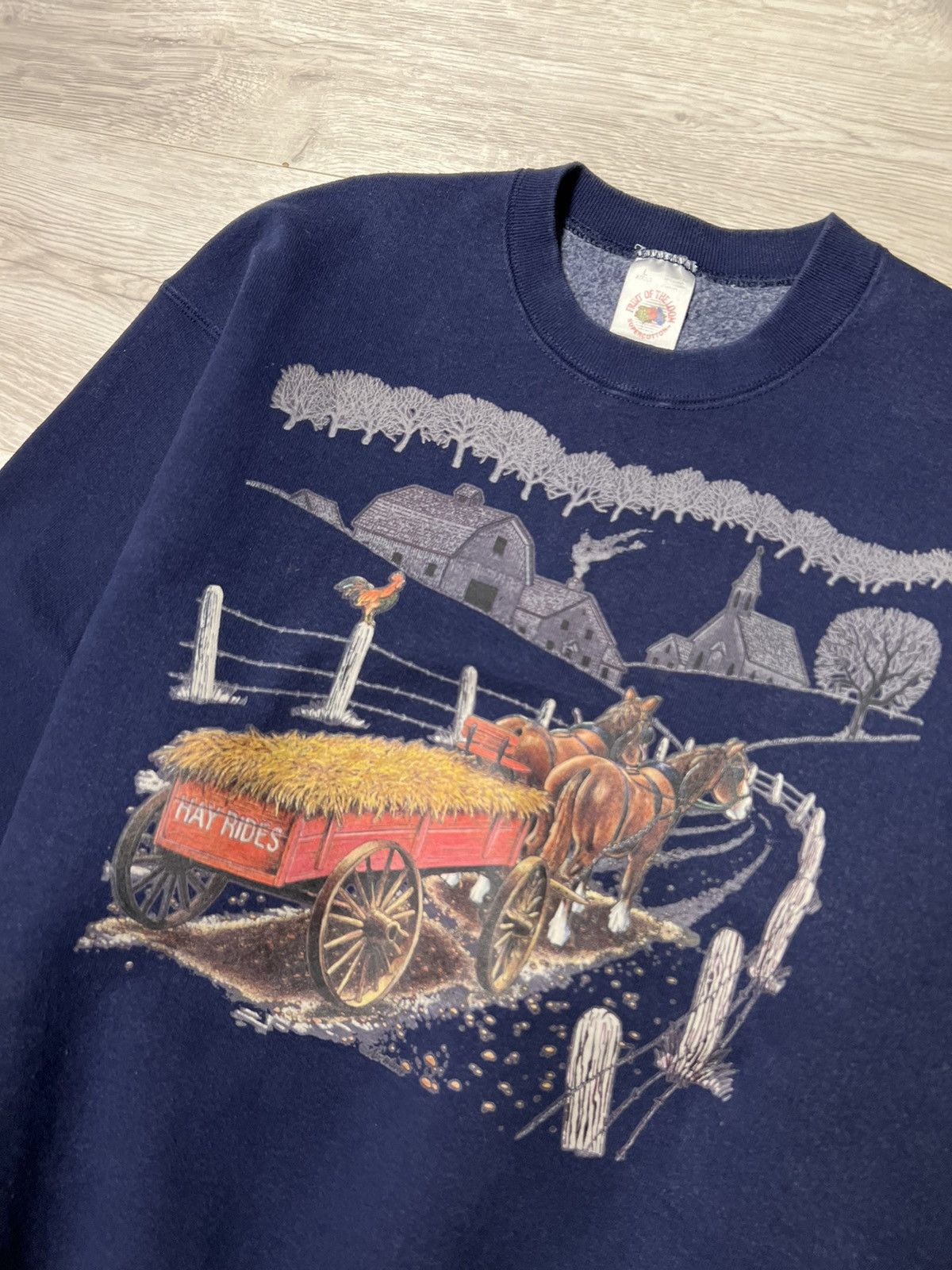 Fruit Of The Loom × Vintage Rare Vintage 90s Fruit Of The Loom Sweater Size US L / EU 52-54 / 3 - 2 Thumbnail
