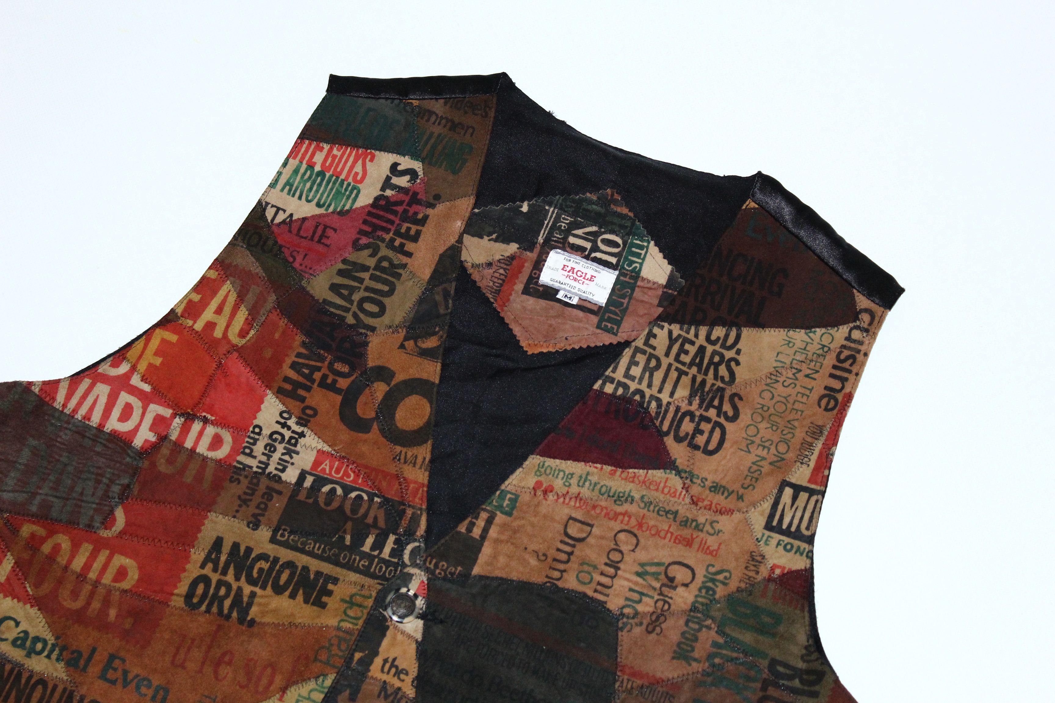 Vintage Vintage Eagle Forse Bikers Design Patchwork Leather Vest Size US L / EU 52-54 / 3 - 3 Thumbnail