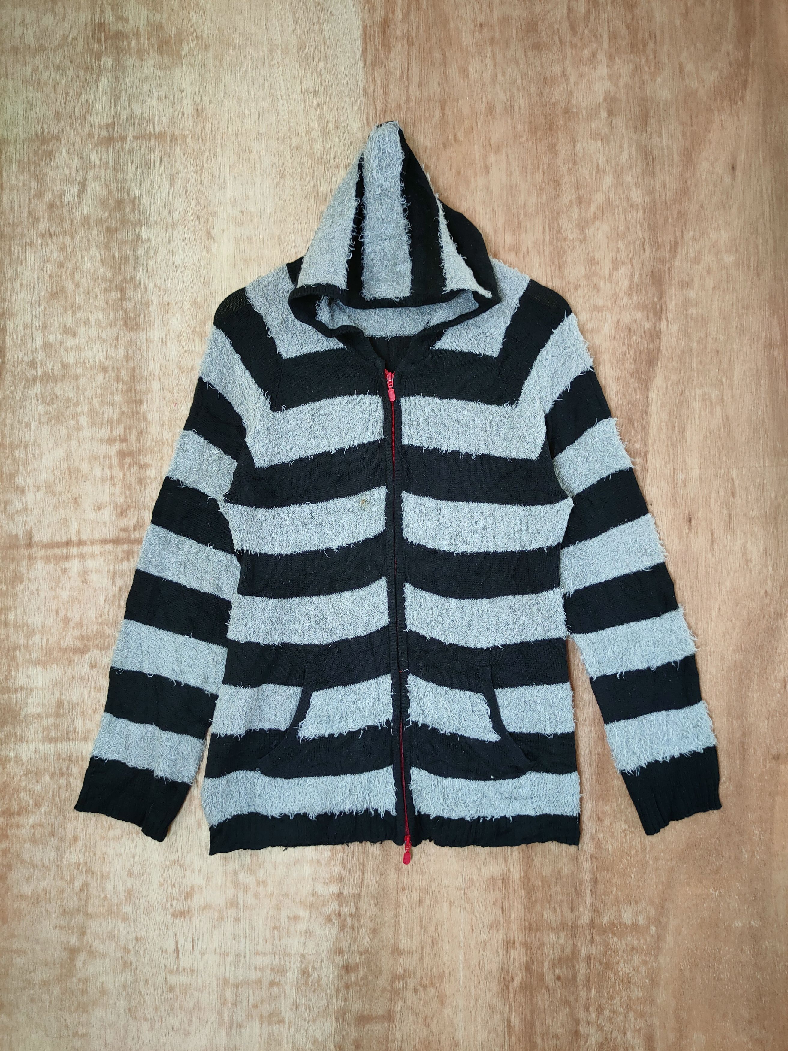 image of Method Fdg Labo Shaggy Mohair Fur Knitwear Japan 46-522 in Stripe, Men's (Size Medium)