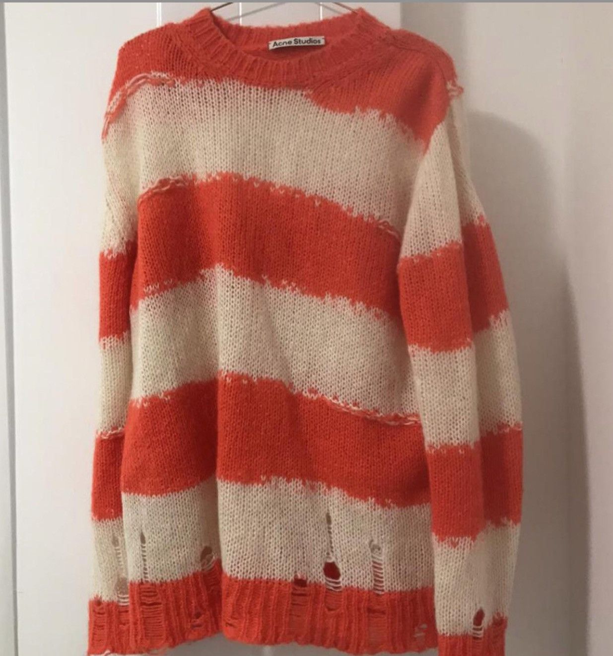 image of Acne Studios Grail Acne Kurt Cobain Distressed Mohair Sweater, Men's (Size XL)
