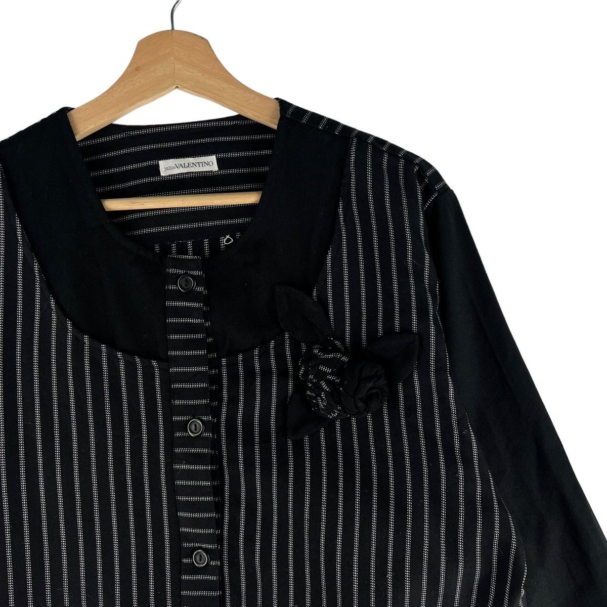 Japanese Brand VINTAGE JULLIO VALENTINO PINSTRIPED CHORE JACKET Size US M / EU 48-50 / 2 - 4 Thumbnail