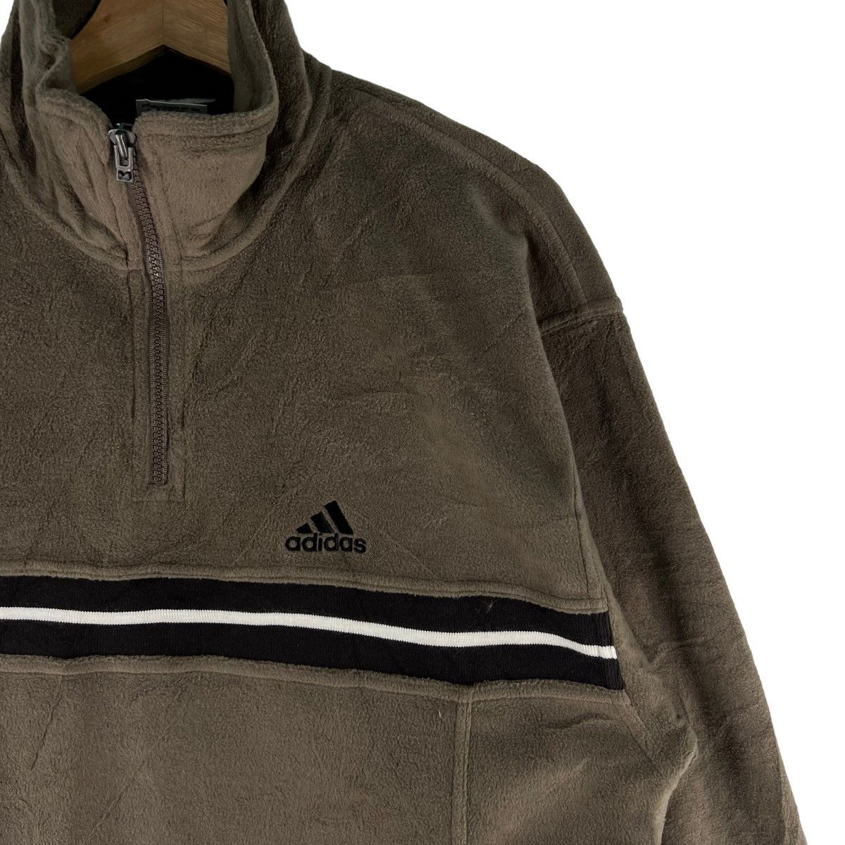 Adidas VINTAGE ADIDAS FLEECE JACKET RARE DESIGN Size US L / EU 52-54 / 3 - 3 Thumbnail