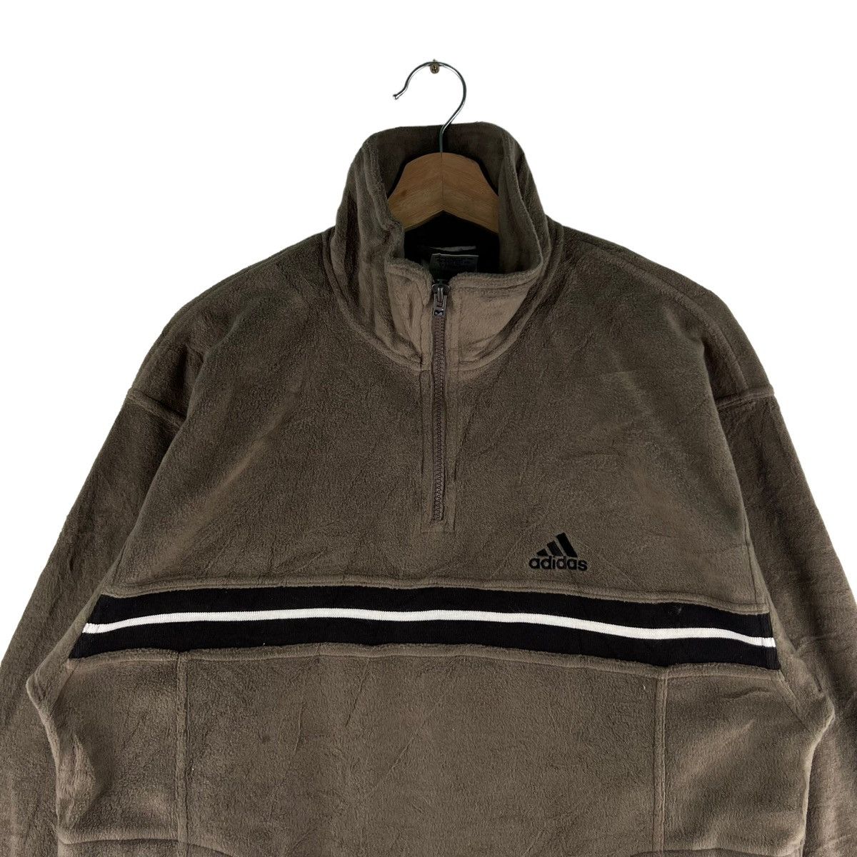 Adidas VINTAGE ADIDAS FLEECE JACKET RARE DESIGN Size US L / EU 52-54 / 3 - 2 Thumbnail