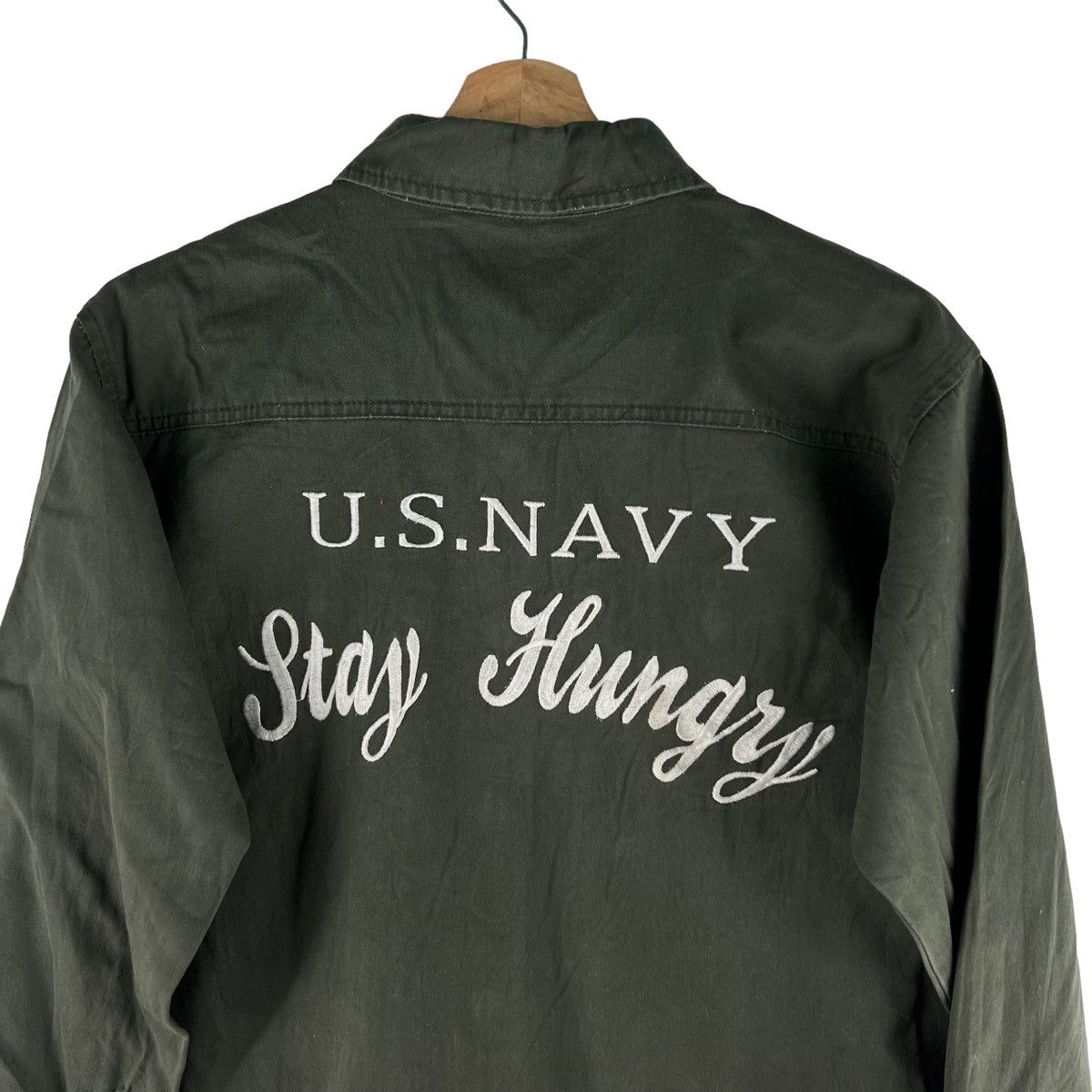 Japanese Brand VINTAGE MILITARY WORK JACKET US NAVY STILL HUNGRY BIG LOGO Size US M / EU 48-50 / 2 - 8 Thumbnail