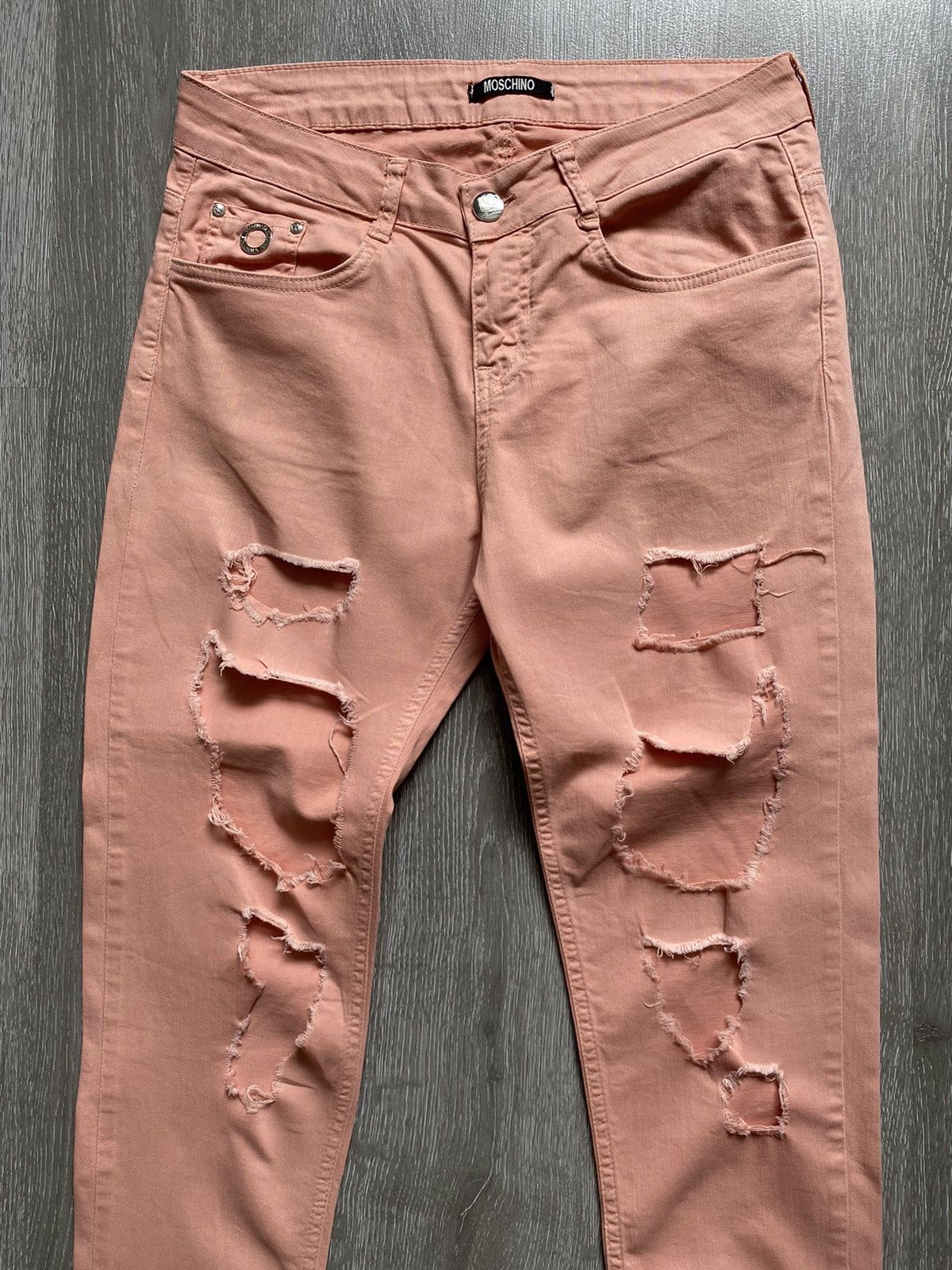 Moschino MOSCHINO Fabric Distressed Womens Denim Pants Size 28" / US 6 / IT 42 - 2 Thumbnail