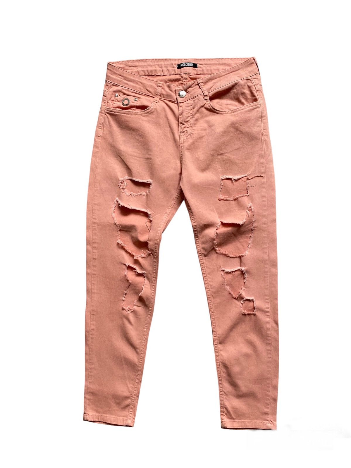 Moschino MOSCHINO Fabric Distressed Womens Denim Pants Size 28" / US 6 / IT 42 - 1 Thumbnail