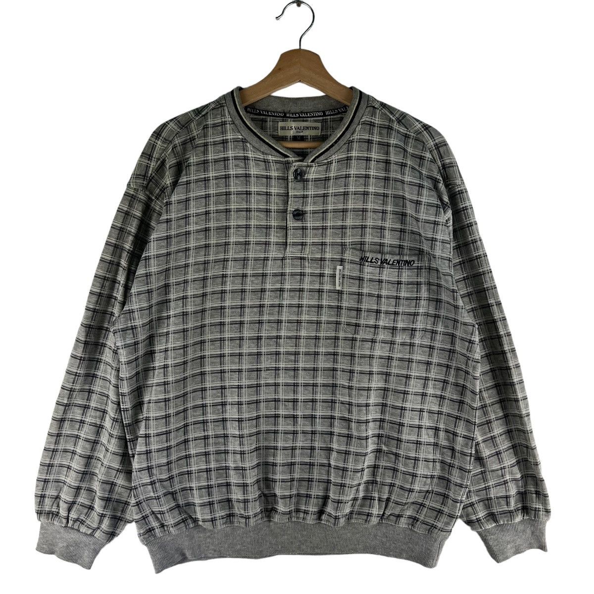 Japanese Brand VINTAGE SWEATSHIRT HILLS VALENTINO ITALY TARTAN DESIGN Size US M / EU 48-50 / 2 - 1 Thumbnail