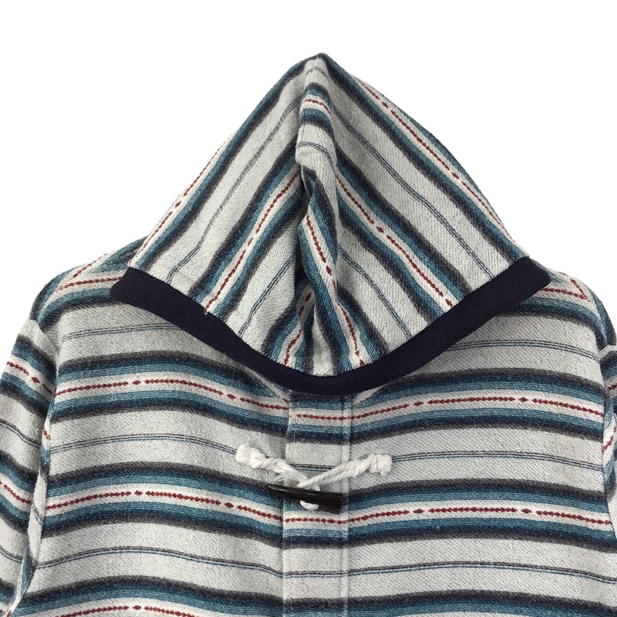 Vintage DREAM CATCHER Duffle Blue Stripes Hooded Sweater Size US L / EU 52-54 / 3 - 2 Thumbnail