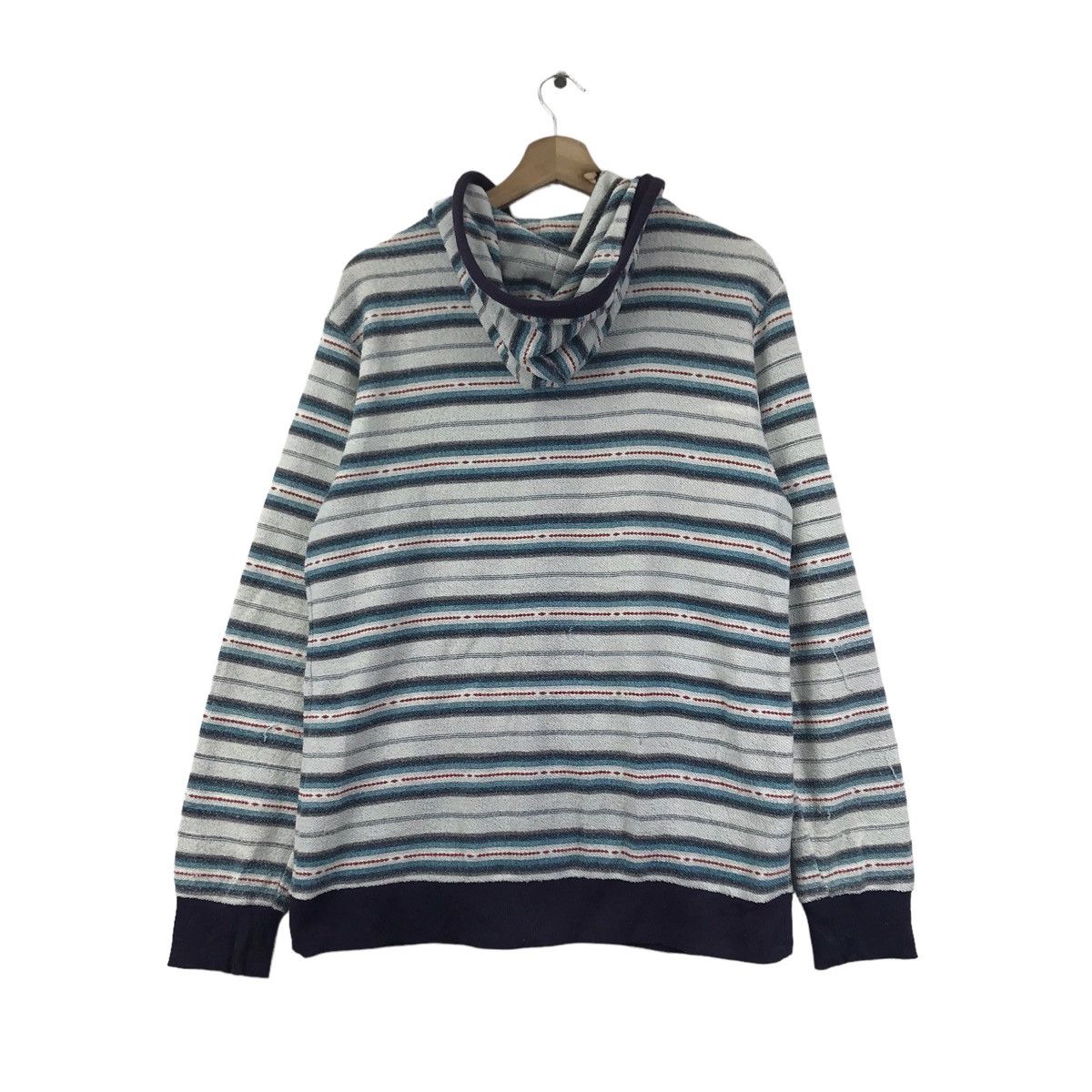 Vintage DREAM CATCHER Duffle Blue Stripes Hooded Sweater Size US L / EU 52-54 / 3 - 7 Thumbnail