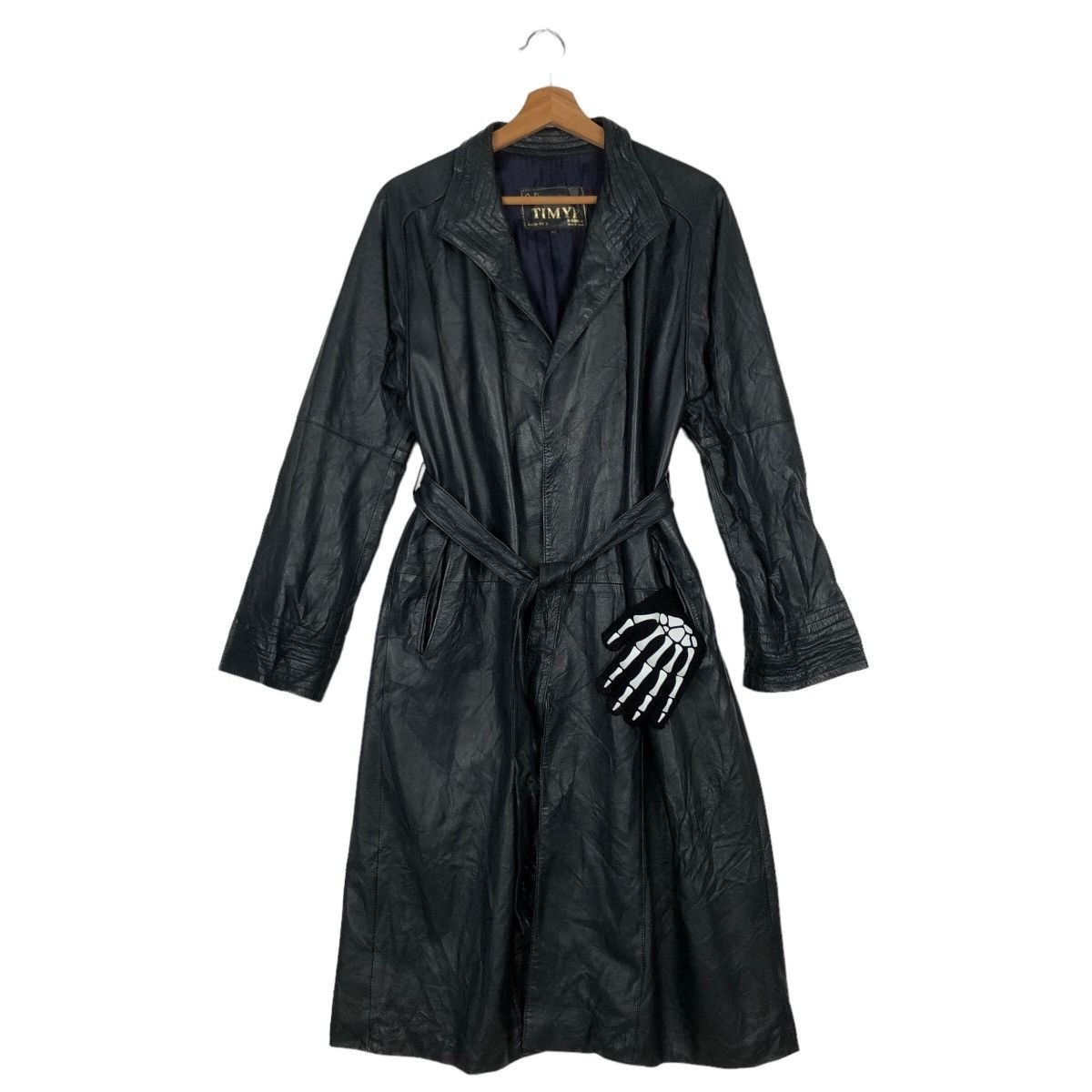 VINTAGE LEATHER LONG JACKET TIMYR MADRID INSPIRE RICK OWNES
