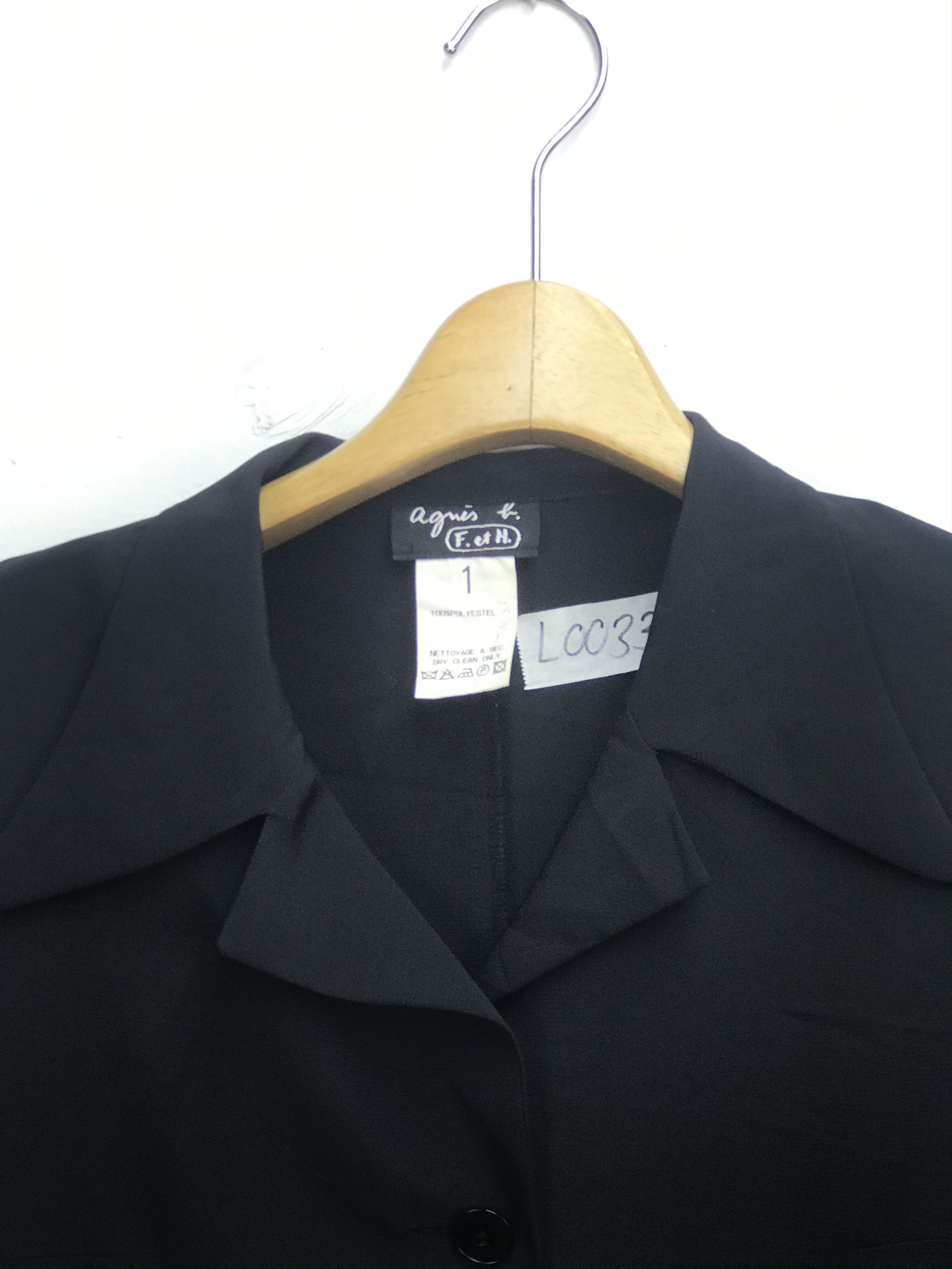 agnes b. Agnes B Minimalist Black Button Jacket Paris Designer Size S / US 4 / IT 40 - 2 Thumbnail