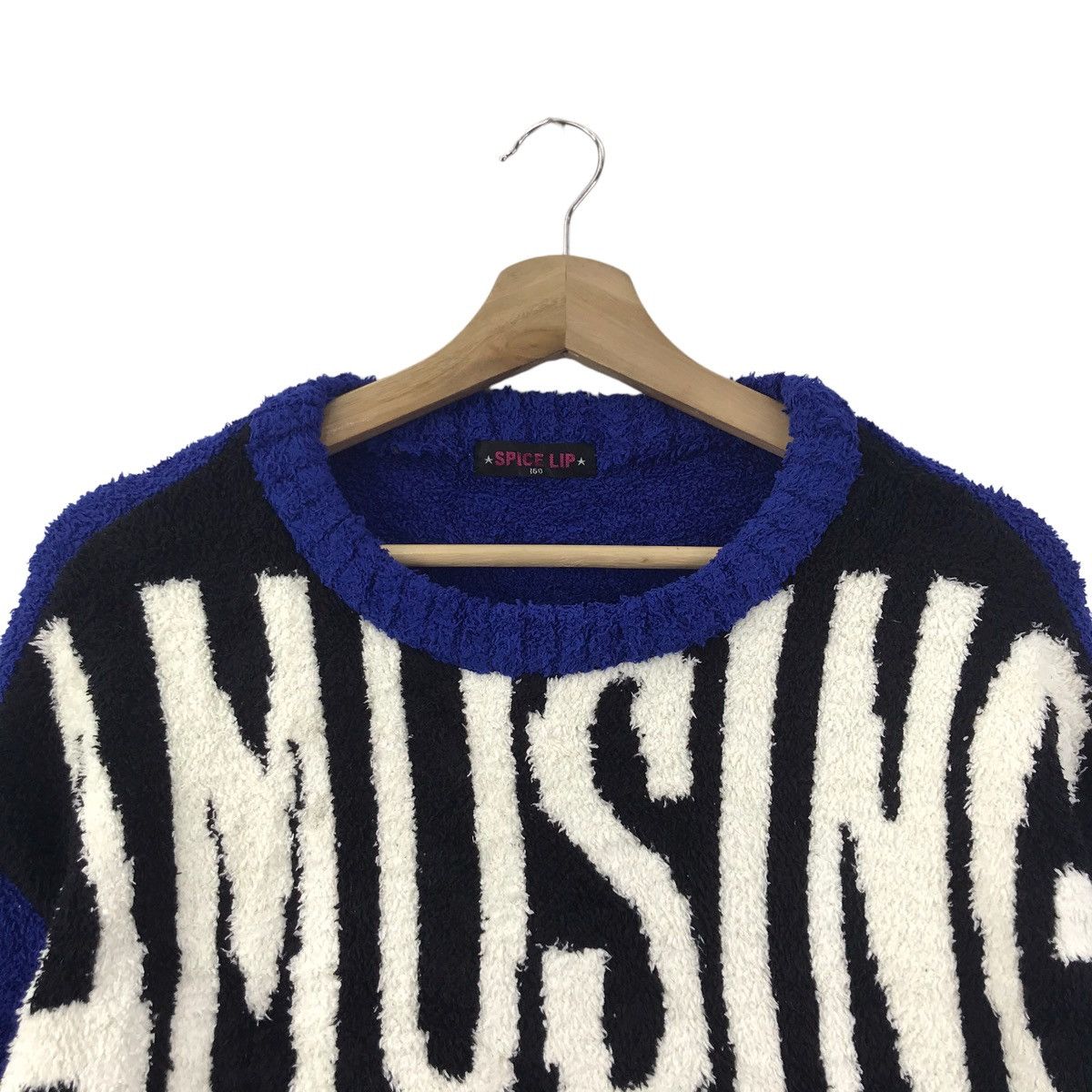 Vintage AMUSING MAKE CHEER Retro Sherpa Fleece Blue Sweatshirt Size US S / EU 44-46 / 1 - 2 Thumbnail