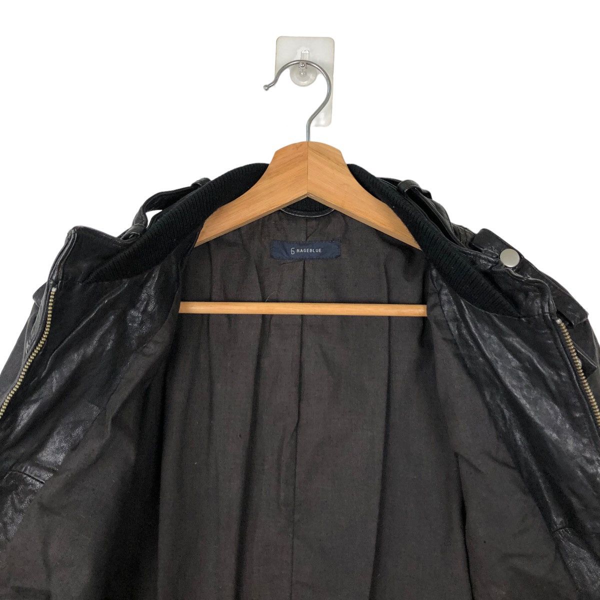 Japanese Brand VINTAGE BOMBER LEATHER JACKET RAGEBLUE JAPAN ISSEY MIYAKE Size US L / EU 52-54 / 3 - 10 Thumbnail