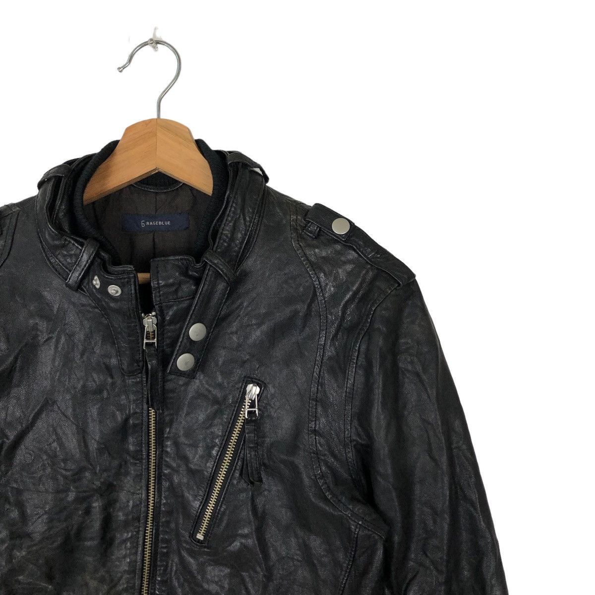 Japanese Brand VINTAGE BOMBER LEATHER JACKET RAGEBLUE JAPAN ISSEY MIYAKE Size US L / EU 52-54 / 3 - 5 Thumbnail