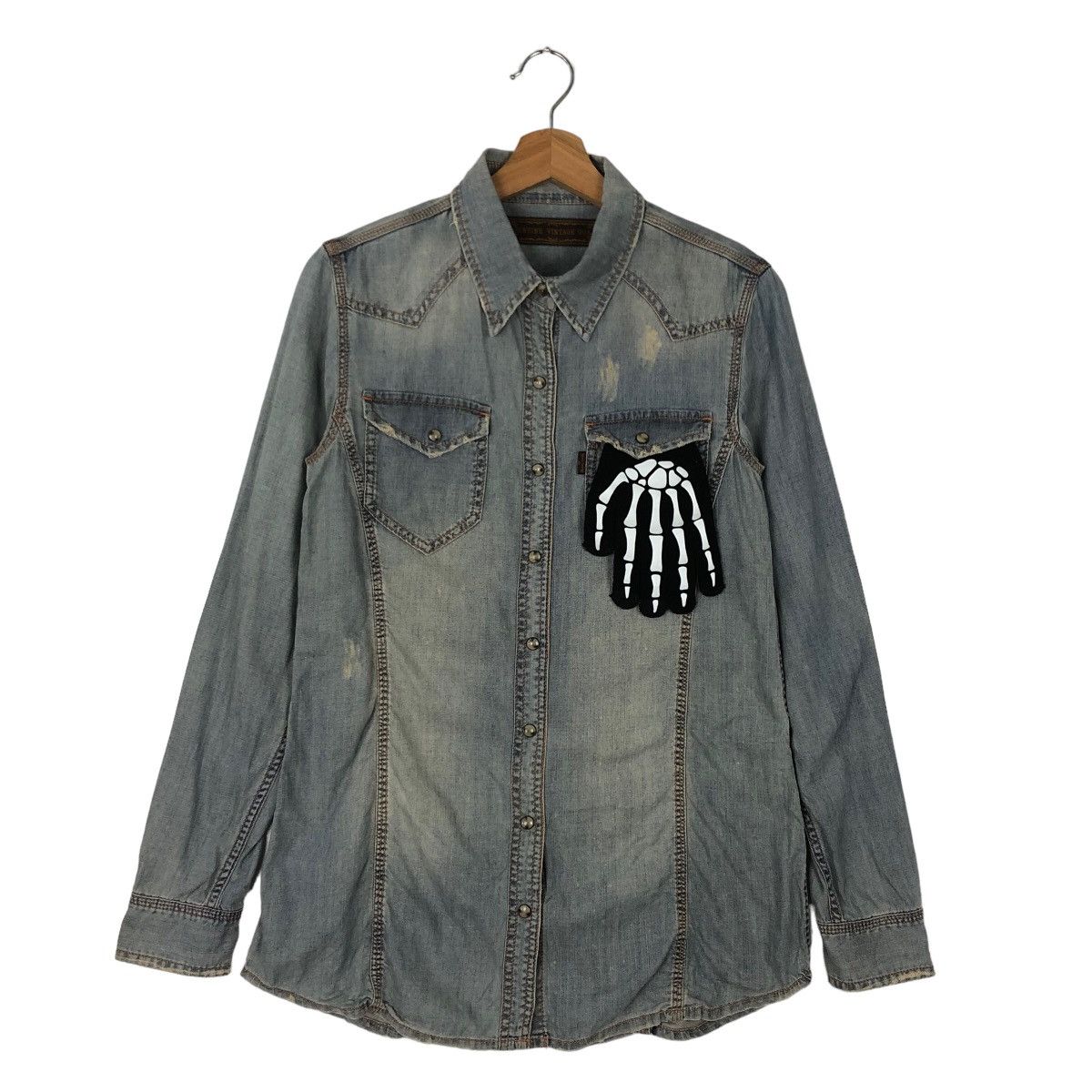 Japanese Brand VINTAGE CHAMBRAY DENIM JACKET GENUINE VINTAGE GOA JAPAN Size US M / EU 48-50 / 2 - 1 Thumbnail
