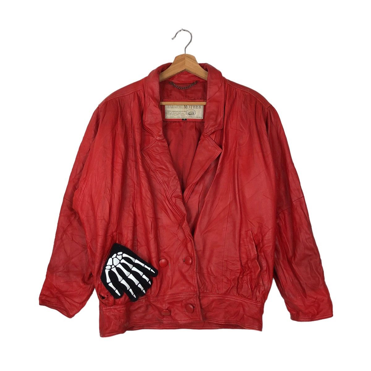 VINTAGE BOMBER LEATHER JACKET HARAJUKU MOTHER JAPAN MADE