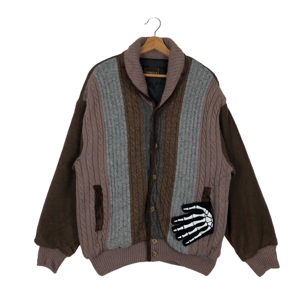 Japanese Brand VINTAGE KNIT VIVRECLUB BOMBER JACKET JAPAN ISSEY MIYAKE Size US L / EU 52-54 / 3 - 1 Thumbnail