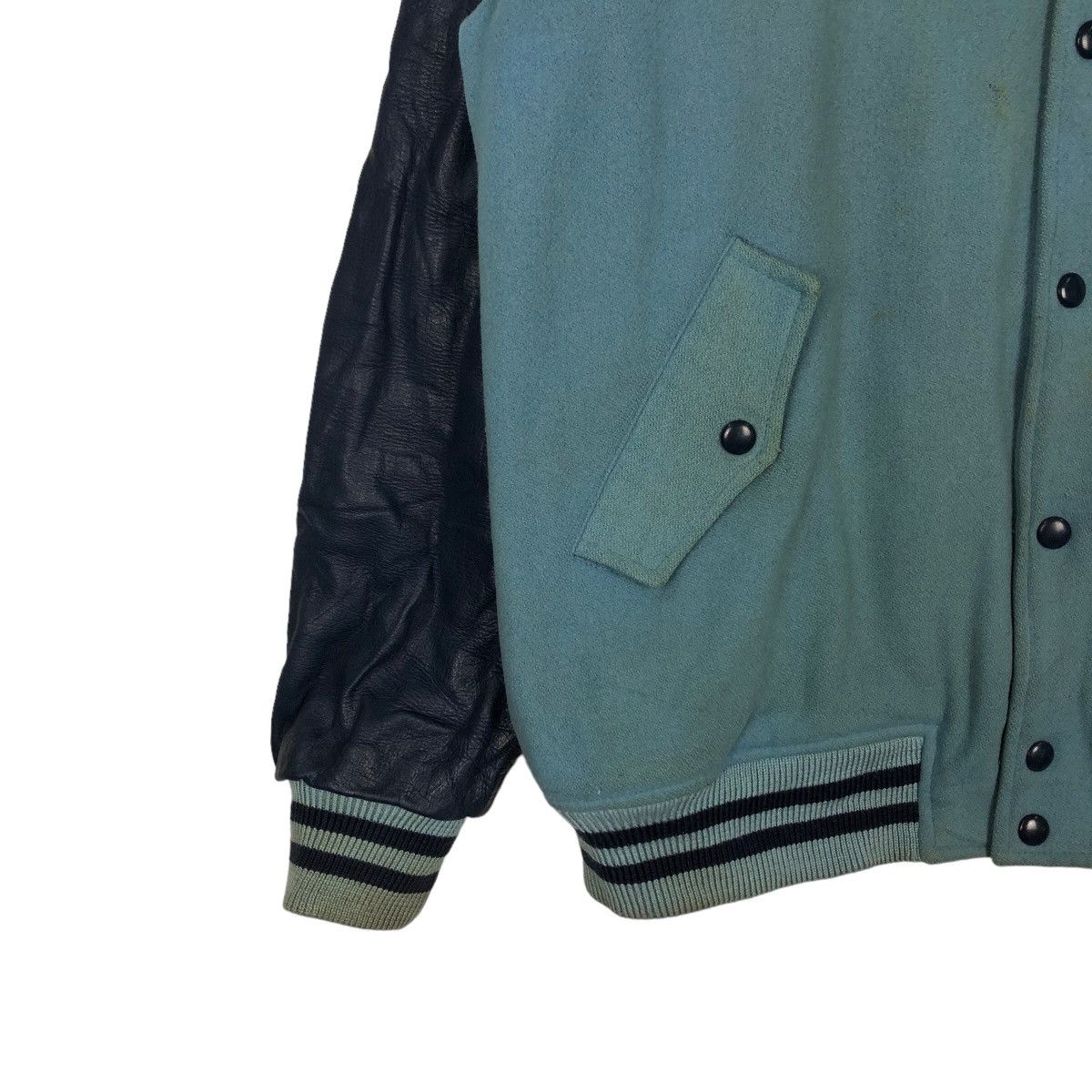 Japanese Brand VINTAGE VARSITY JACKET VILLAGE STONE LEATHER USA MADE Size US M / EU 48-50 / 2 - 3 Thumbnail