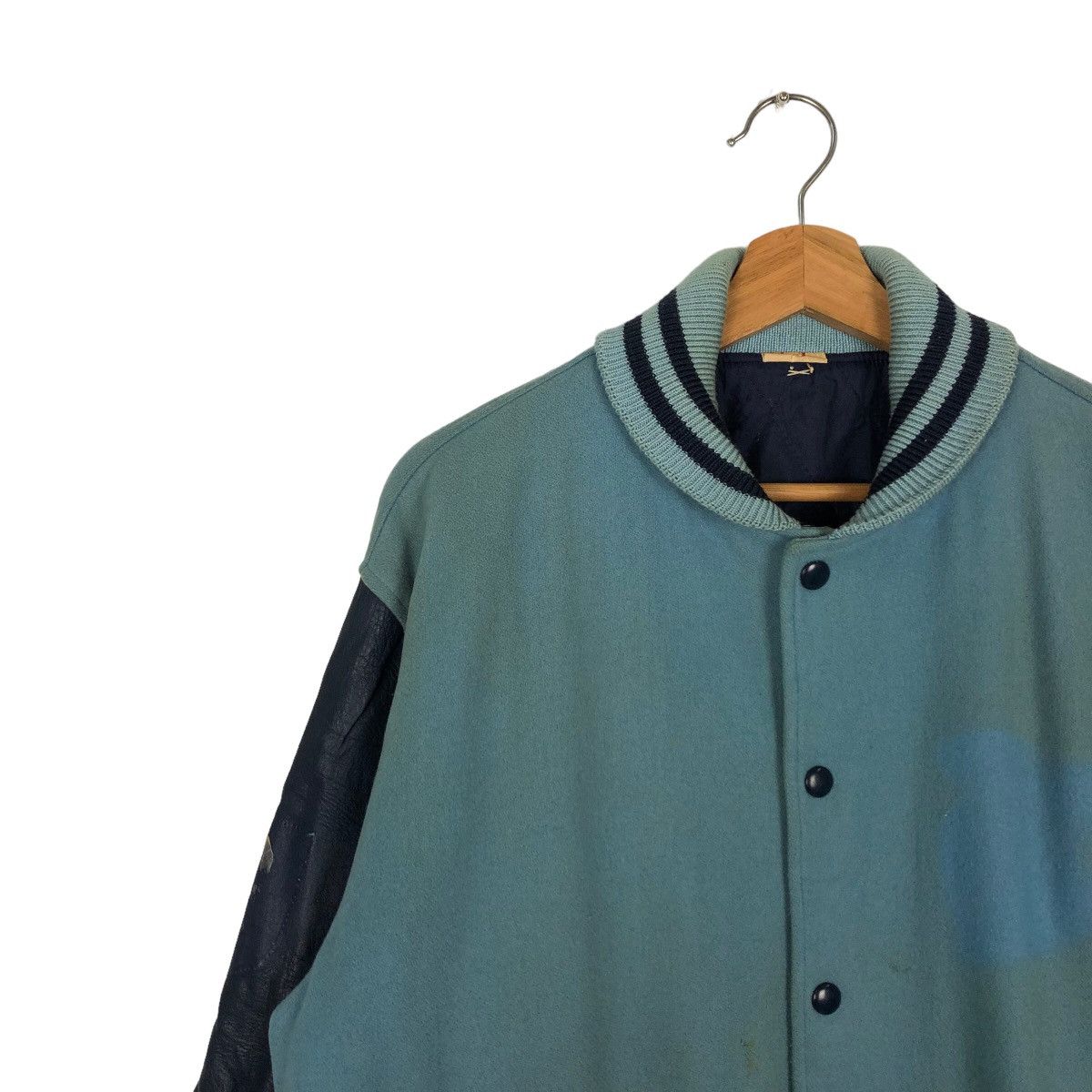 Japanese Brand VINTAGE VARSITY JACKET VILLAGE STONE LEATHER USA MADE Size US M / EU 48-50 / 2 - 6 Thumbnail