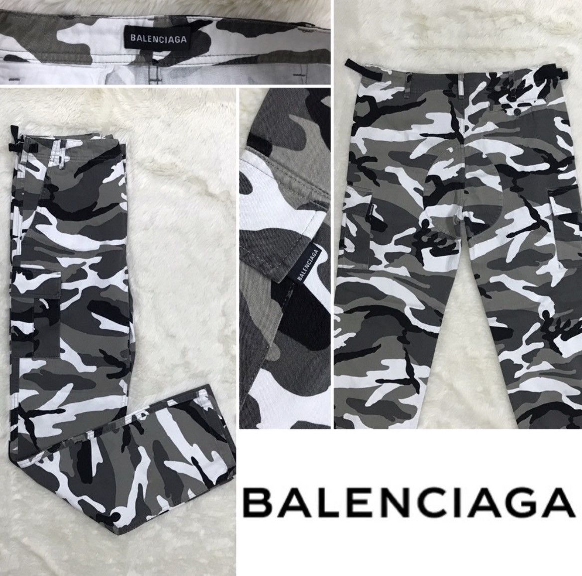 Balenciaga BALENCIAGA Army Camouflage Pants - Designer Cargo Pants Size US 31 - 2 Thumbnail