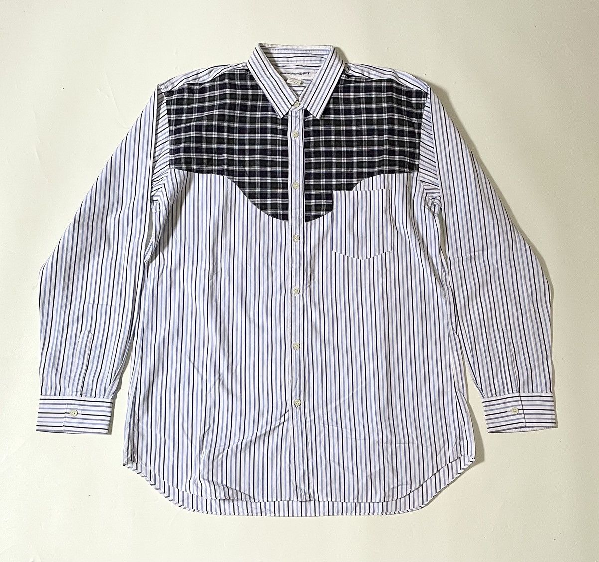 Comme des Garcons Vintage CDG SHIRT hybrid multipattern button up shirt ...