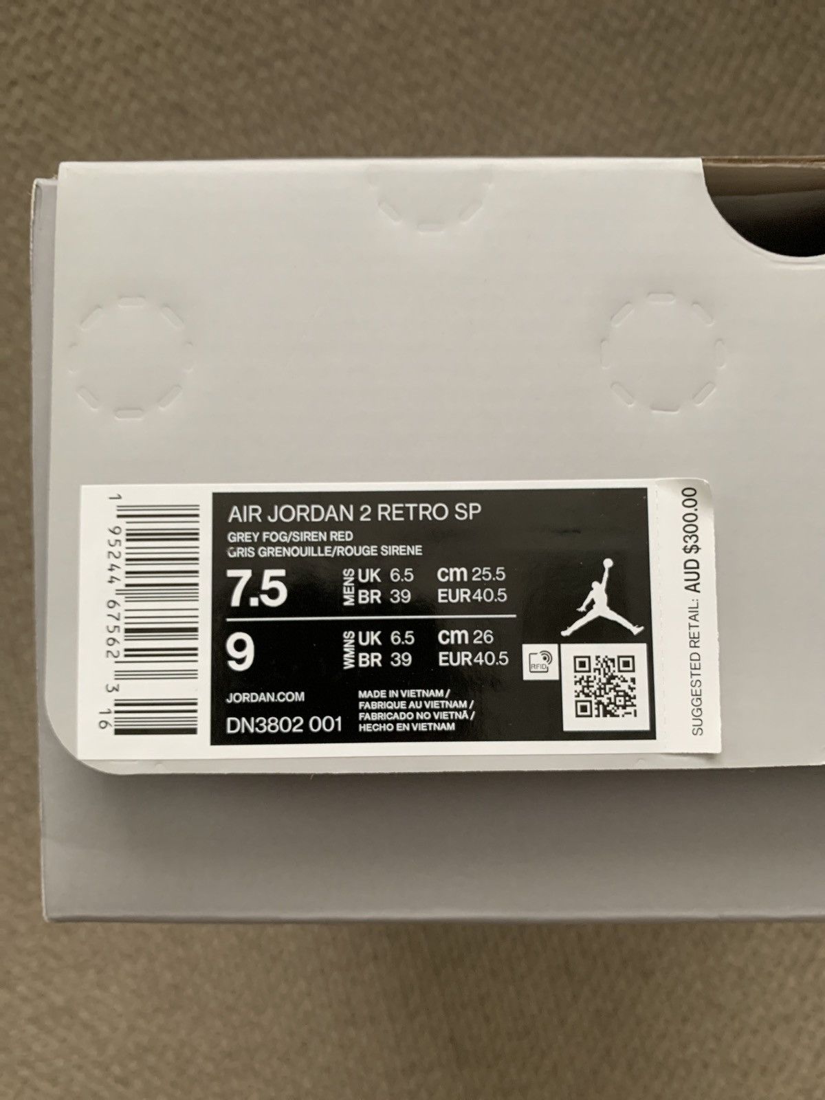 Nike × Union LA Air Jordan 2 Retro SP x Union LA Grey Fog Size US 7.5 / EU 40-41 - 12 Thumbnail