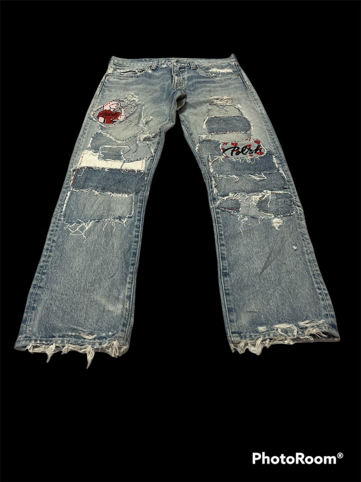 Japanese Brand Sick🔥 Japanese Brand RNA INC washer Patchwork Denim Grunge Size US 34 / EU 50 - 4 Thumbnail