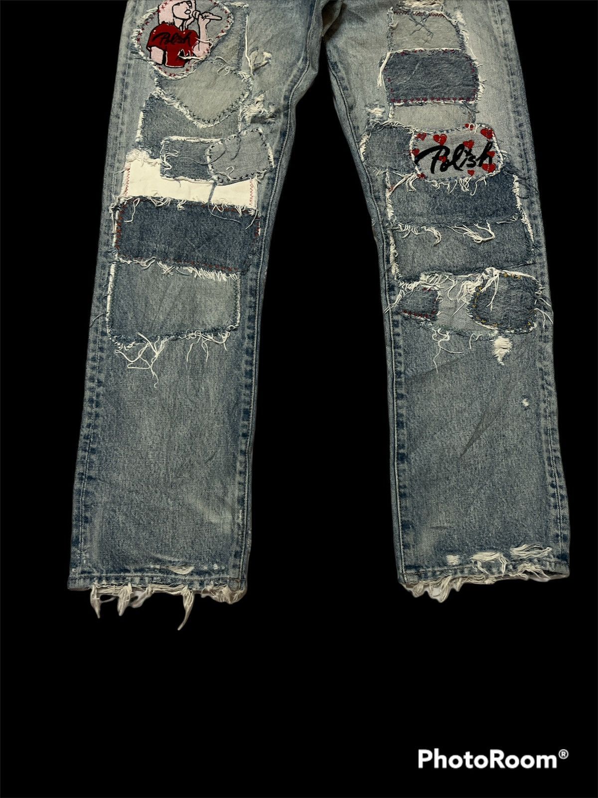 Japanese Brand Sick🔥 Japanese Brand RNA INC washer Patchwork Denim Grunge Size US 34 / EU 50 - 3 Thumbnail