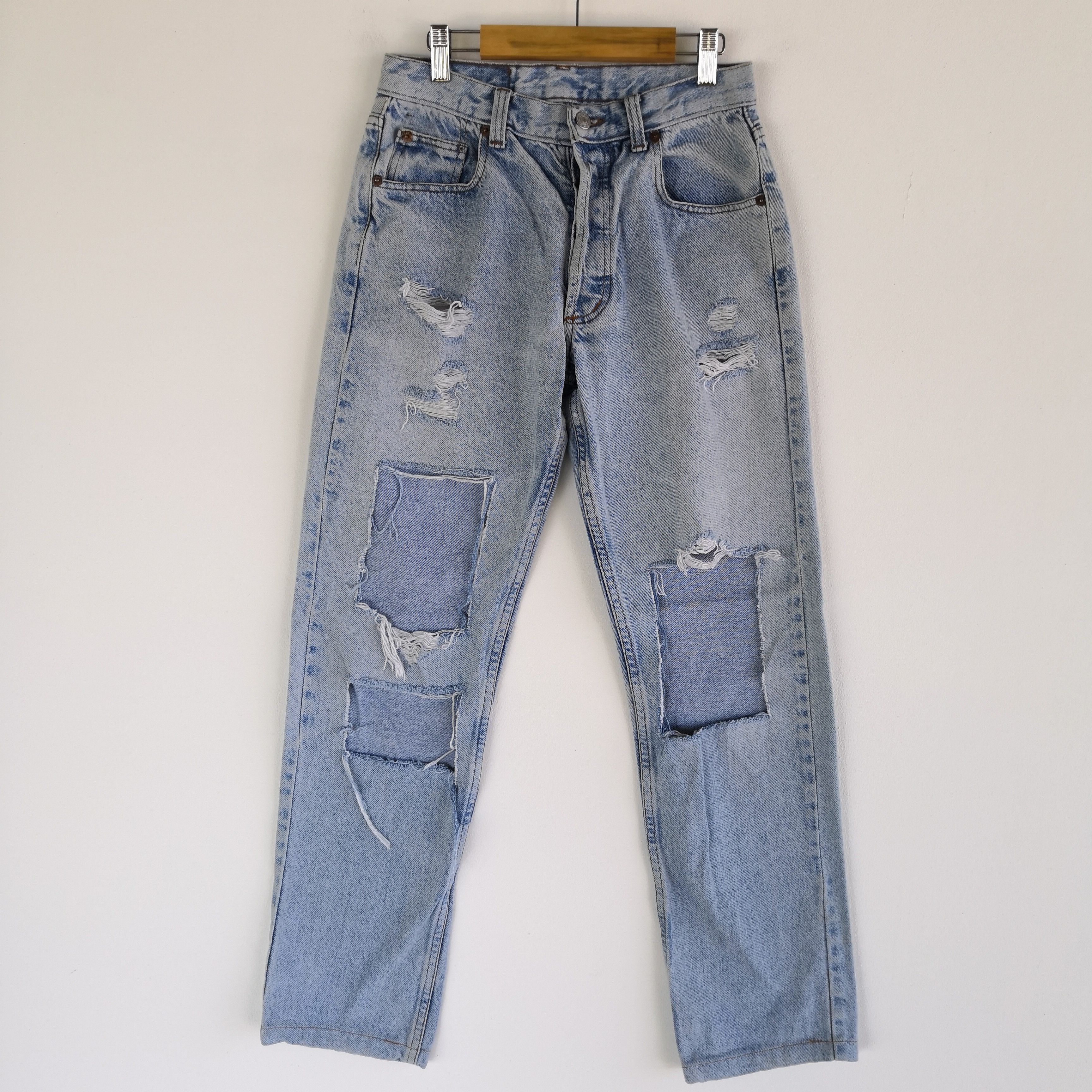 Nixon Co Distressed Light Wash Jeans Japanese Denim