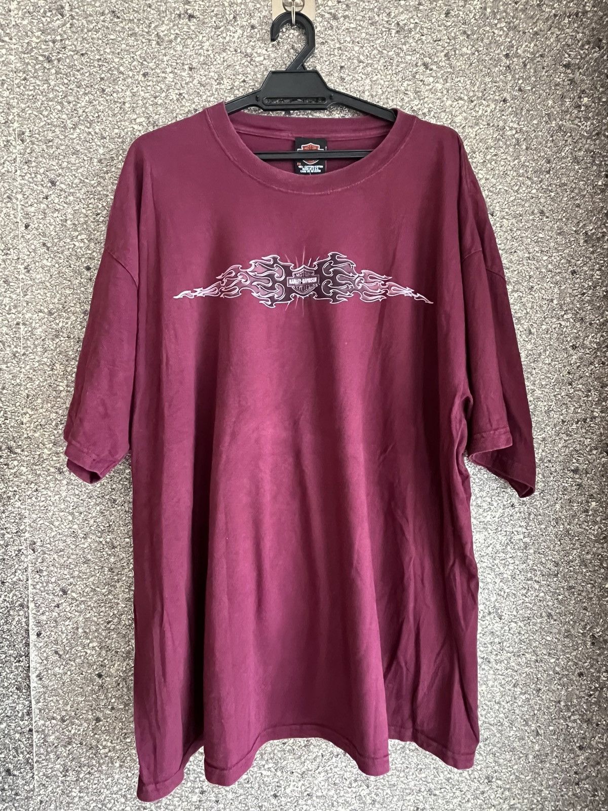 image of Vintage Harley Davidson Ft60 in Maroon, Men's (Size 2XL)