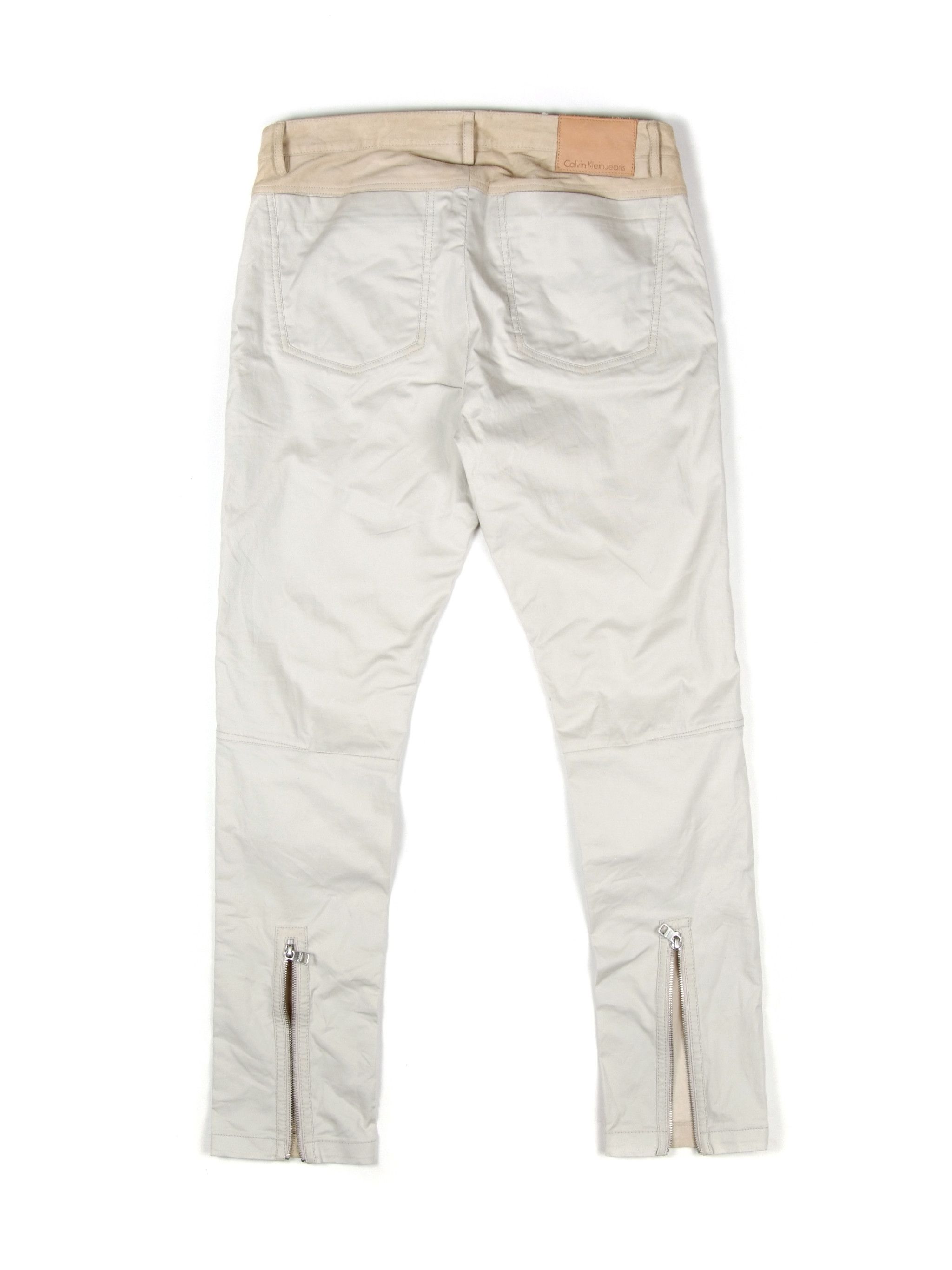 Calvin Klein × Calvin Klein 205W39NYC × Raf Simons Rare Calvin Klein Capsule Suede Zip Detail Biker Pants Size US 32 / EU 48 - 2 Thumbnail