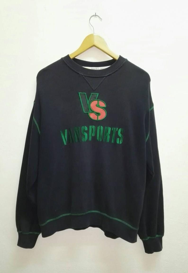 Van Vintage Sweatshirt VAN SPORTS Big Logo Embroidered (ss362) Size US L / EU 52-54 / 3 - 1 Thumbnail