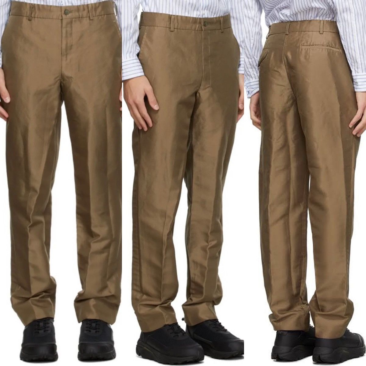 Comme des Garcons New FW2020 Khaiki Gold Pants Size US 34 / EU 50 - 1 Thumbnail