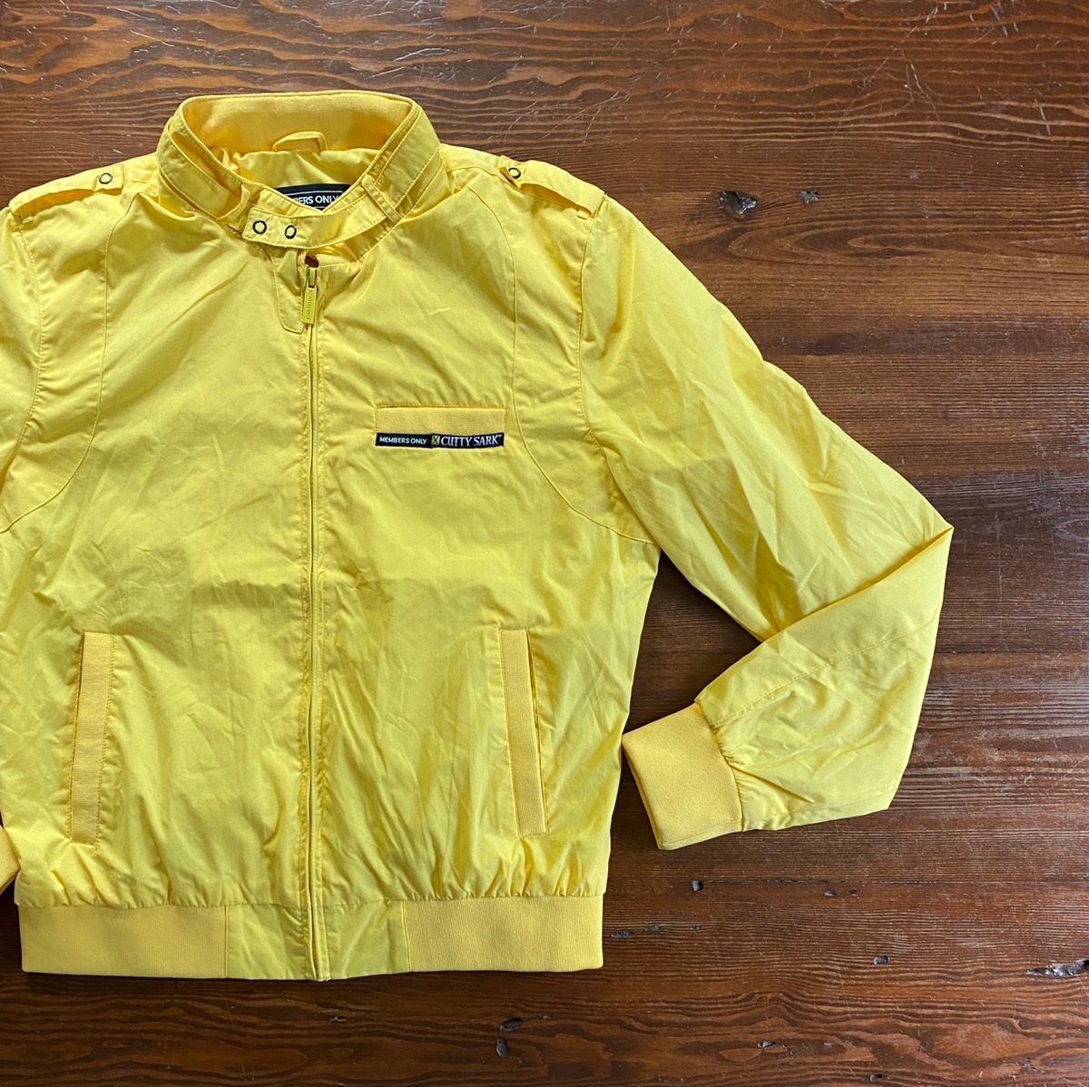 Pre-owned Members Only X Vintage Members Only X Cutty Sark Full Zip Light Jacket In Yellow