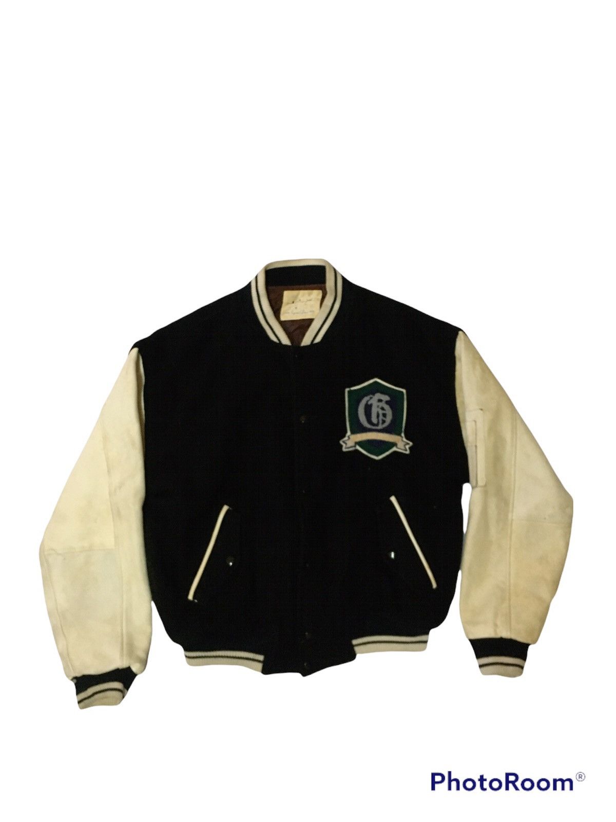Vintage Vintage Varsity Wool Jacket GARREGLEN Size US L / EU 52-54 / 3 - 2 Thumbnail