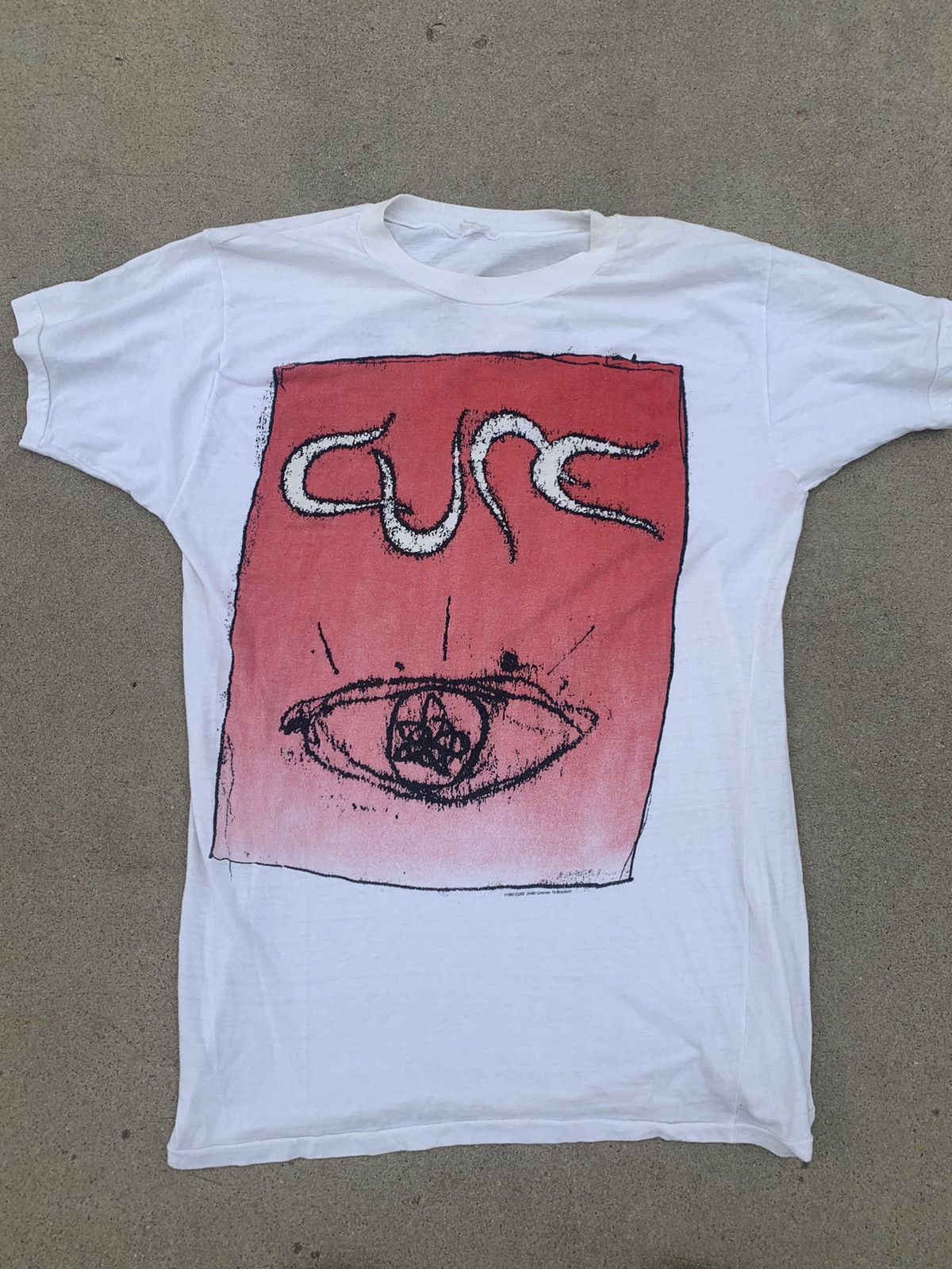 image of Brockum x Vintage 1992 The Cure T-Shirt in White, Men's (Size 2XL)