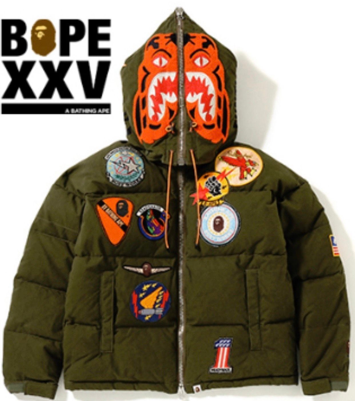 Bape Bape x Readymade oversize Tiger Hoodie Down Jacket | Grailed