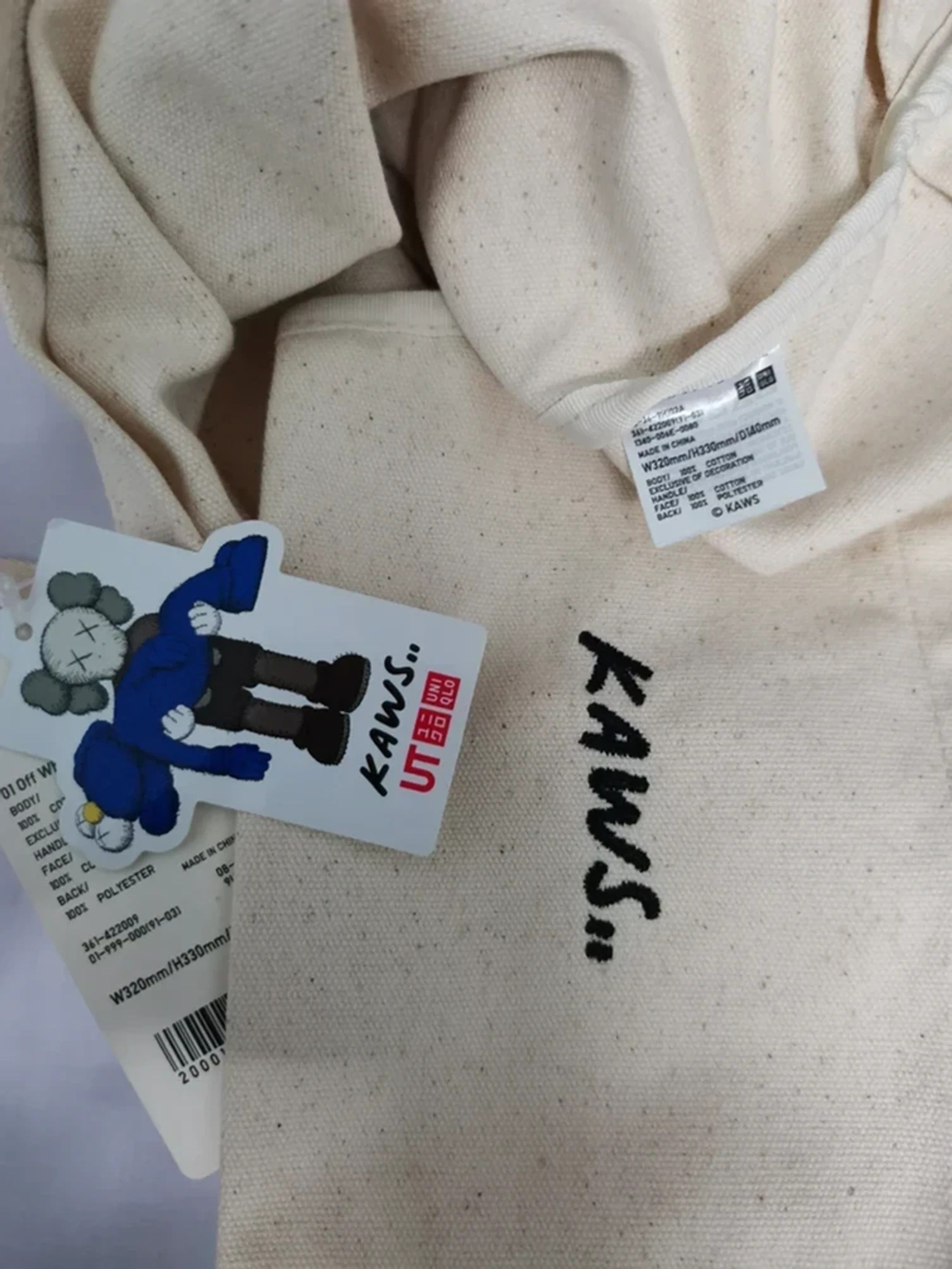 Kaws Kaws Tote Bag White Deadstock Japan Designer Original Fake Size ONE SIZE - 3 Thumbnail