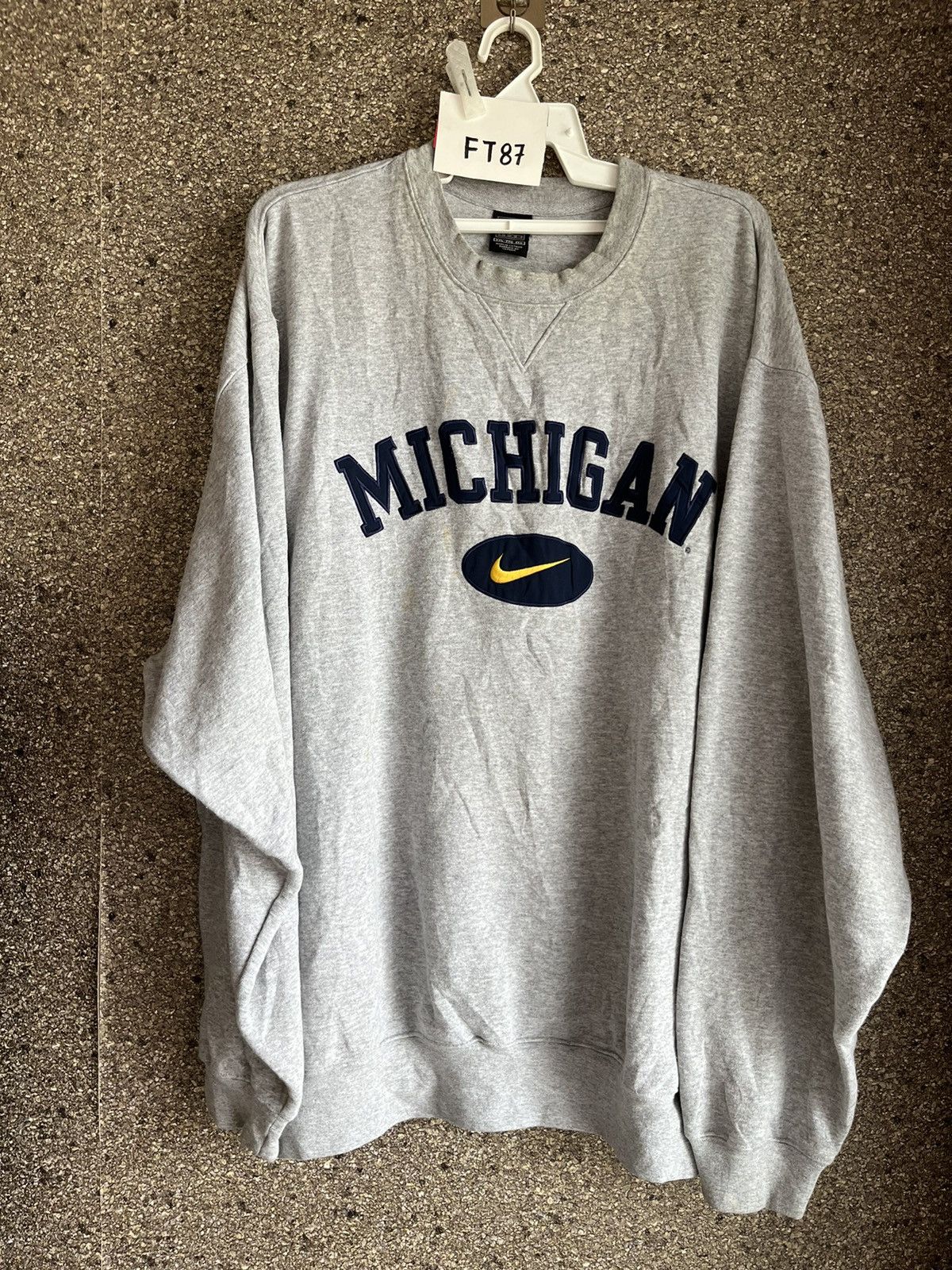 image of Vintage Nike Michigan Ft87 in Grey, Men's (Size 2XL)