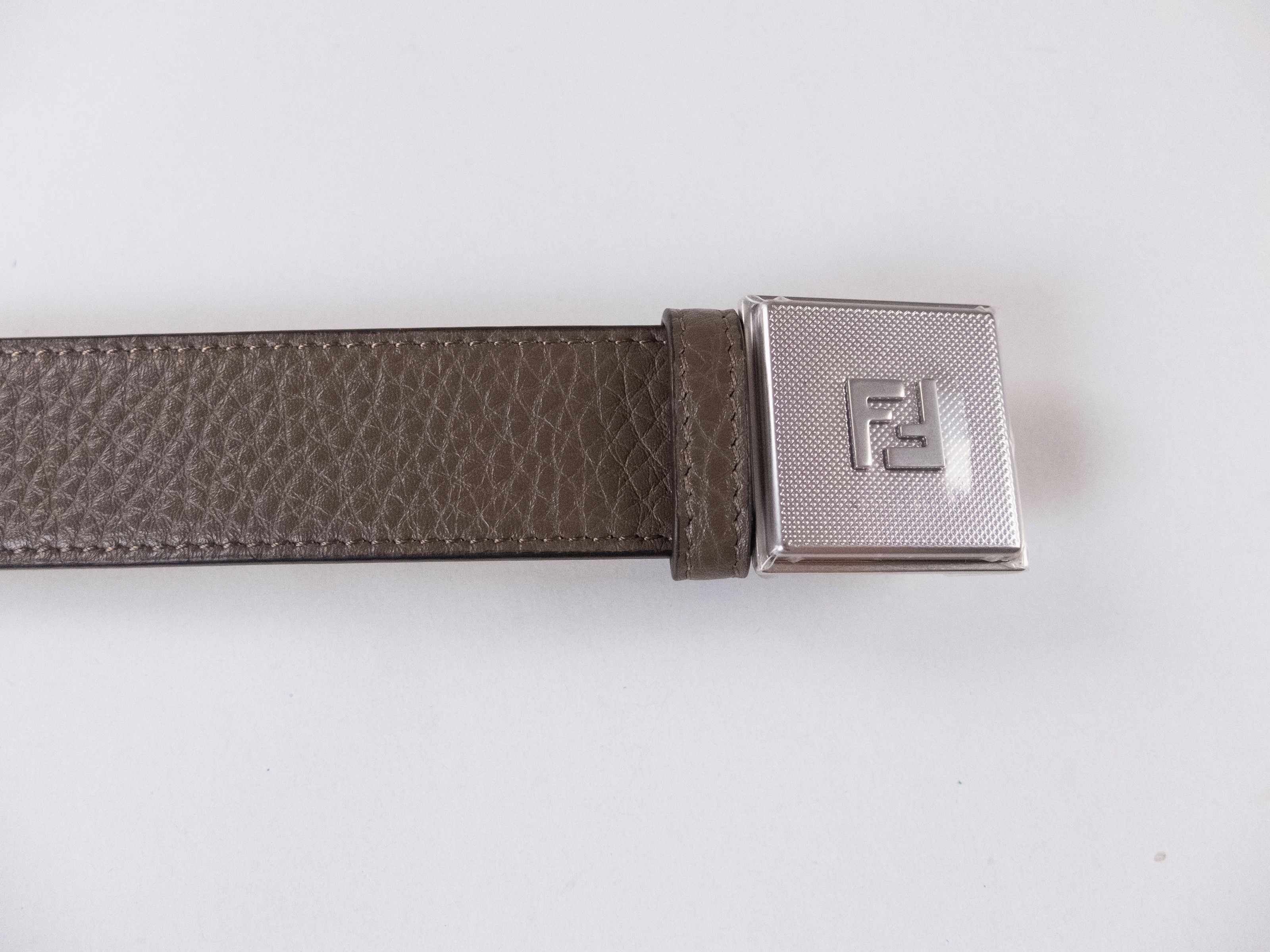 Fendi FENDI brown & yellow reversible FF monogram buckle belt 90 Size 34 - 3 Thumbnail